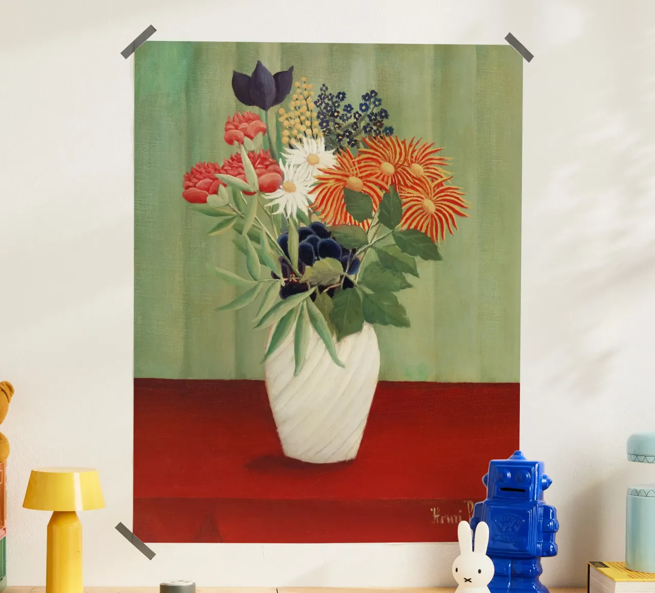 Bouquet di fiori con astri cinesi Tokyos- Henri Rousseau poster da Jolie Prints