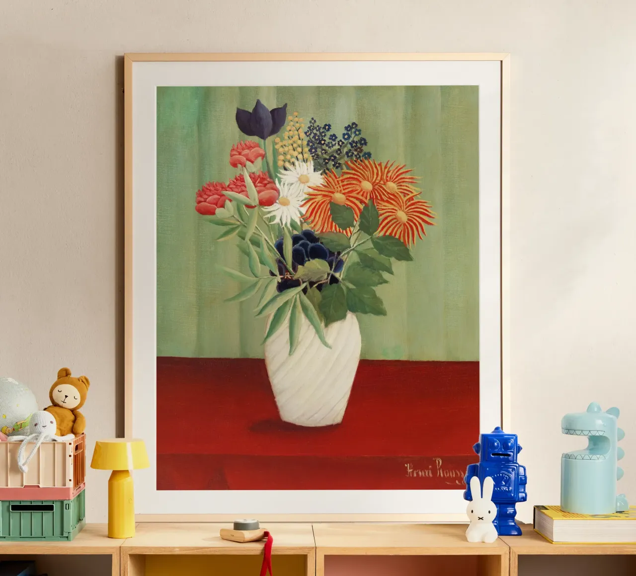 Bouquet di fiori con astri cinesi Tokyos- Henri Rousseau poster da Jolie Prints