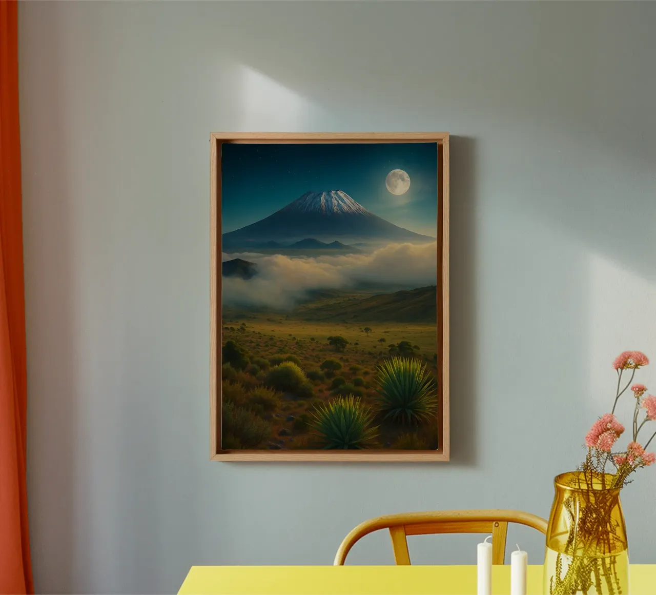 panorama della natura montana tela con Cornice a cassetta da chinerei