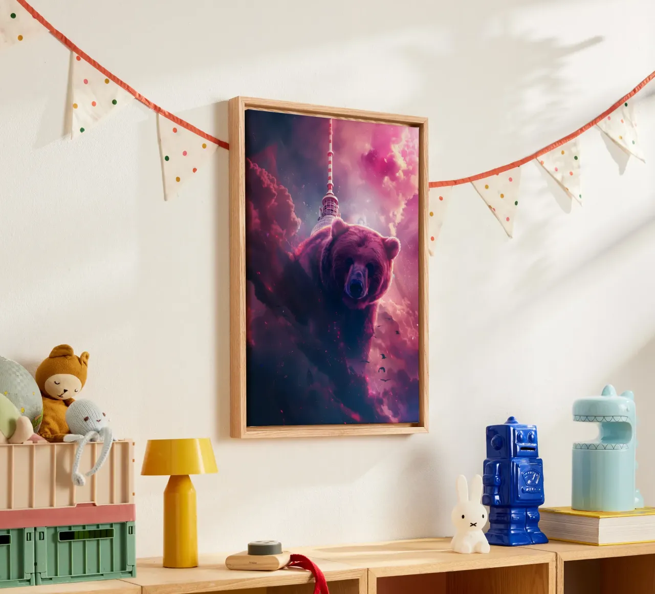 Orso di Berlino torre televisiva arte mistica e fantasy tela con Cornice a cassetta da WILD ART