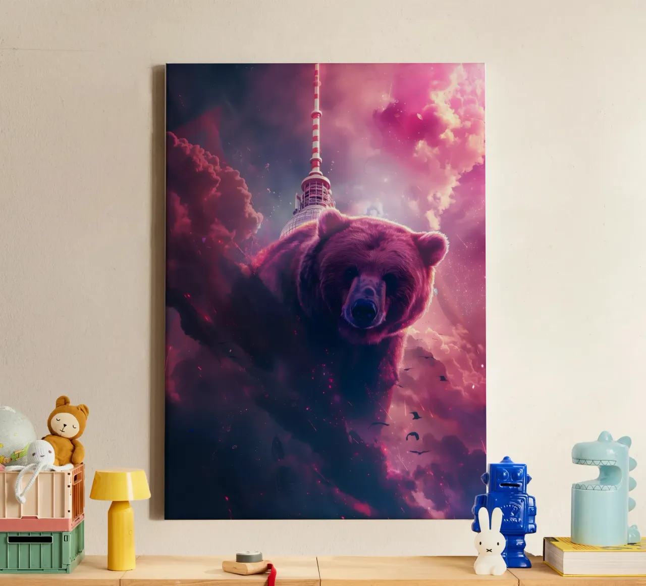 Orso di Berlino torre televisiva arte mistica e fantasy tela con Cornice a cassetta da WILD ART