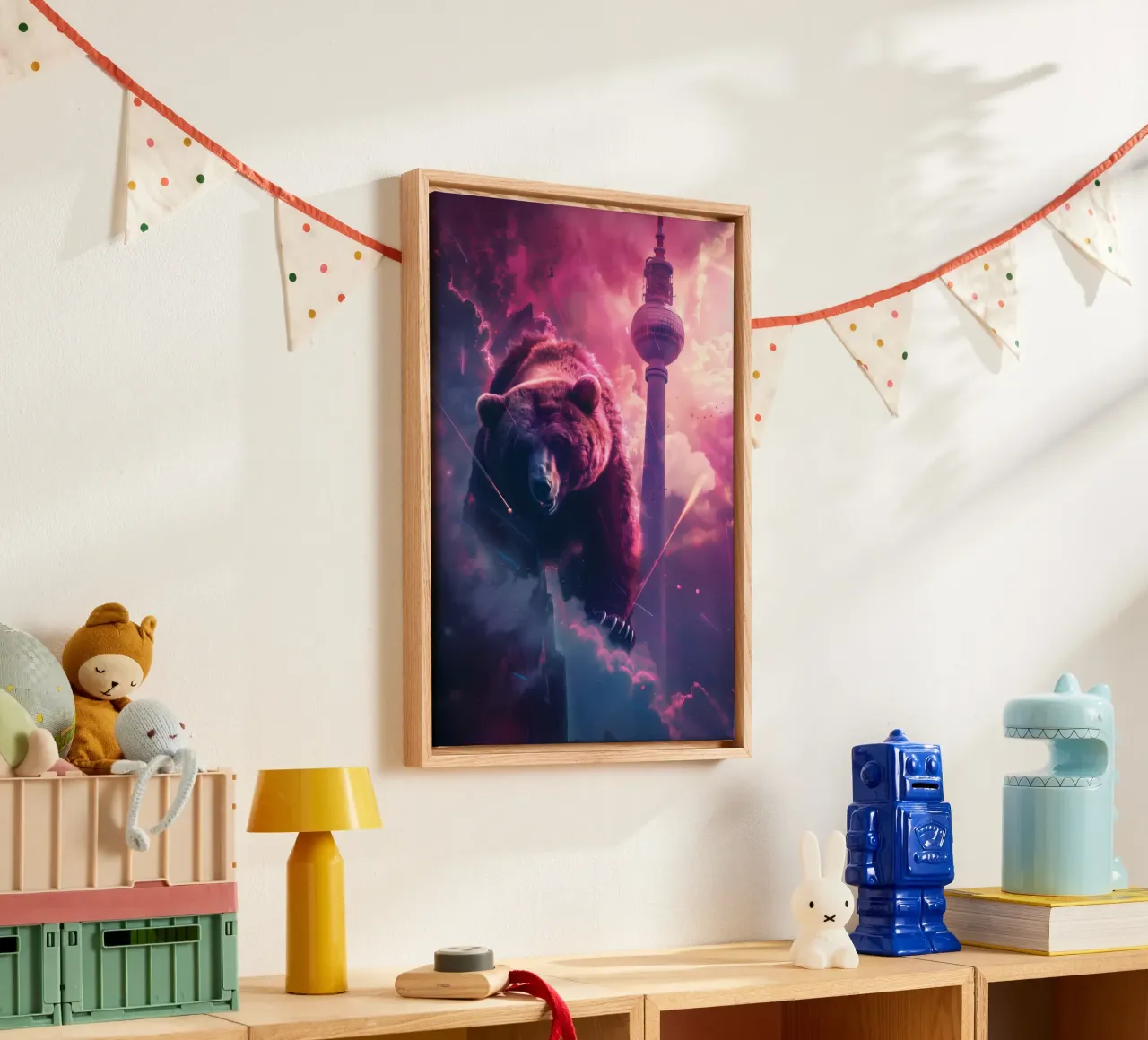 Orso di Berlino torre televisiva arte mistica e fantasy tela con Cornice a cassetta da WILD ART