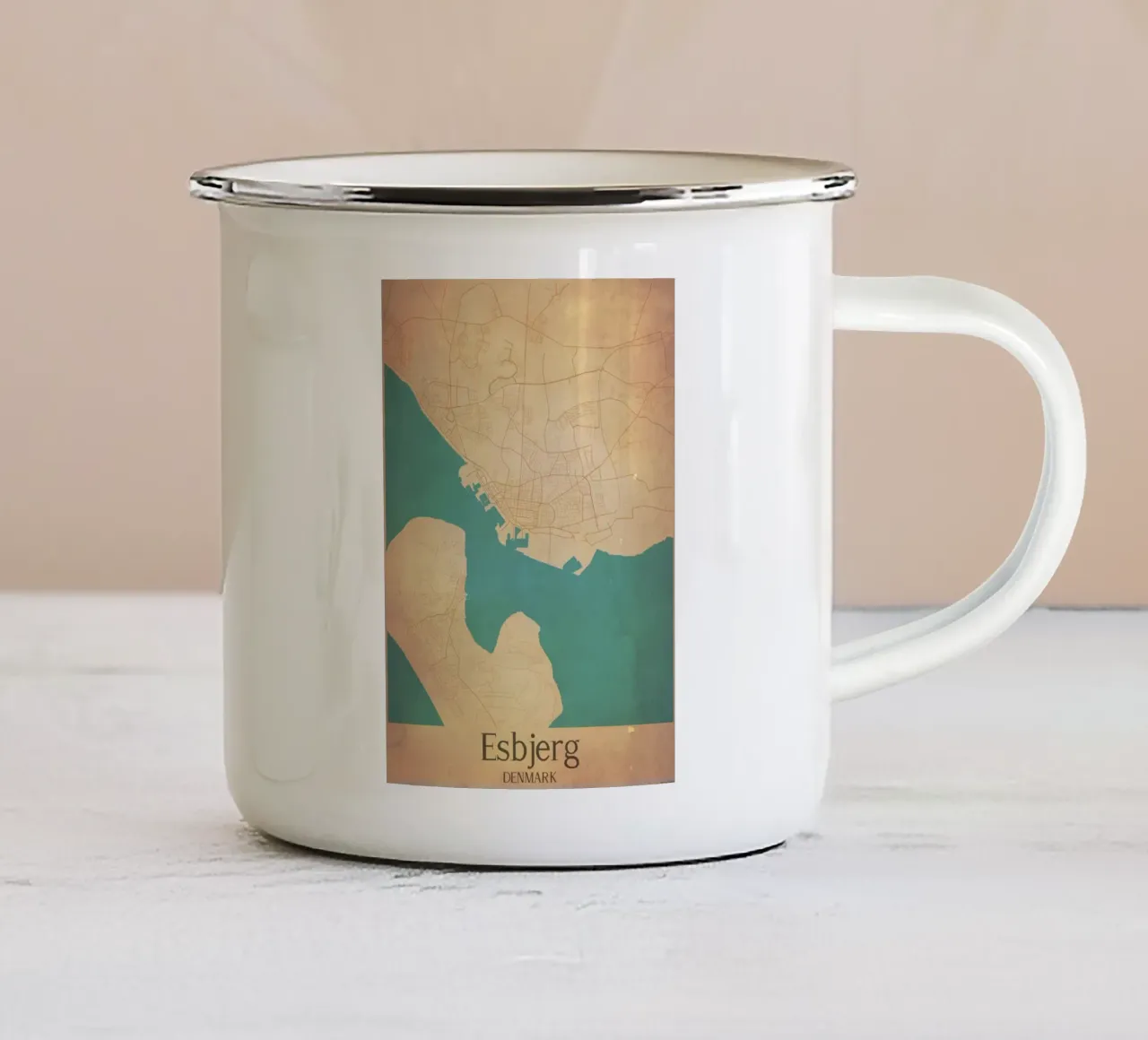 Esbjerg DENMARK tazza in smalto da WorldPrint