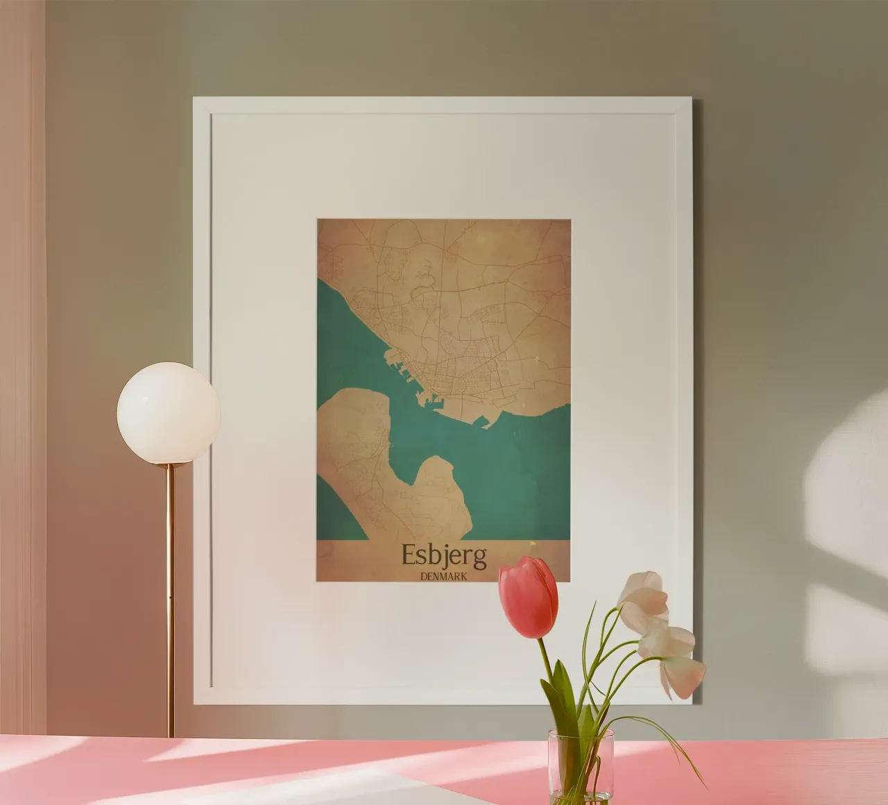 Esbjerg DENMARK poster con telaio in plastica da WorldPrint