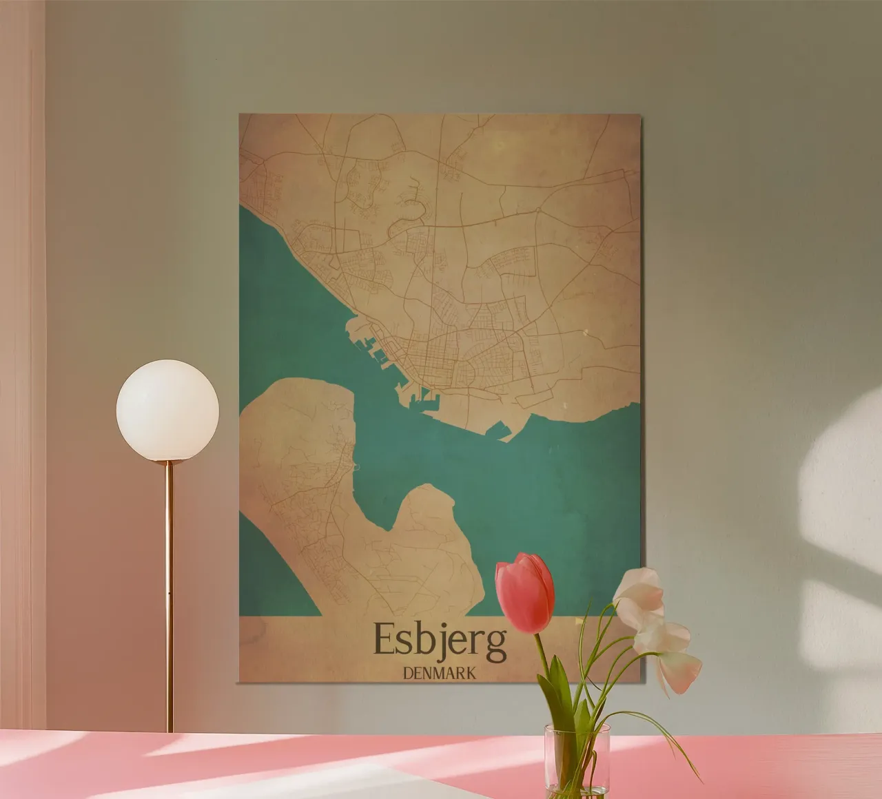Esbjerg DENMARK poster con telaio in plastica da WorldPrint