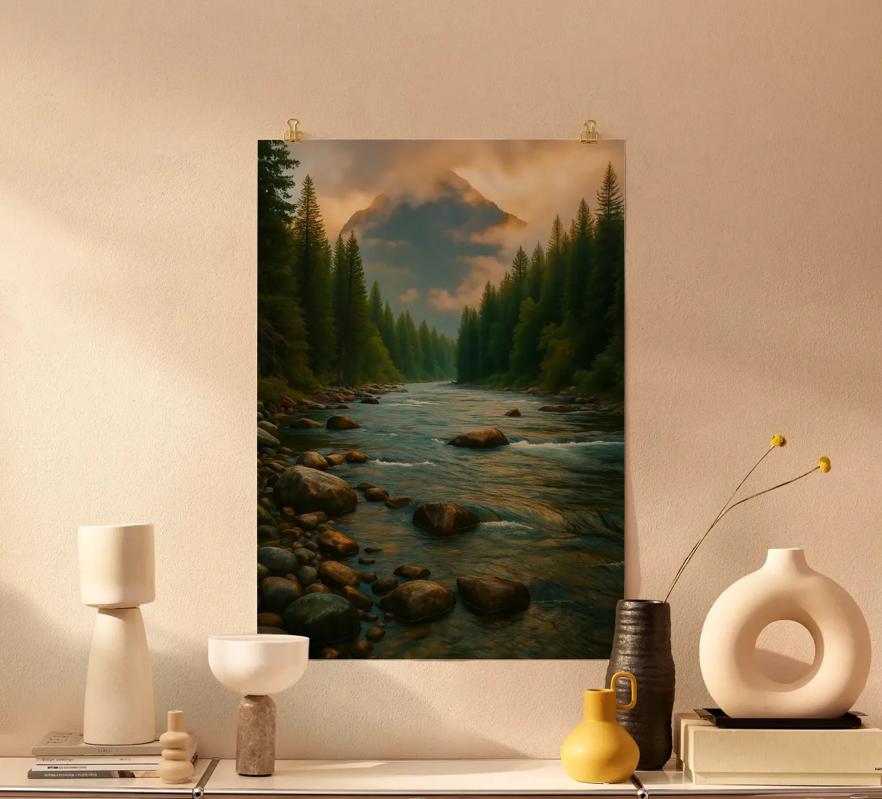 vista fiume panorama natura poster da chinerei