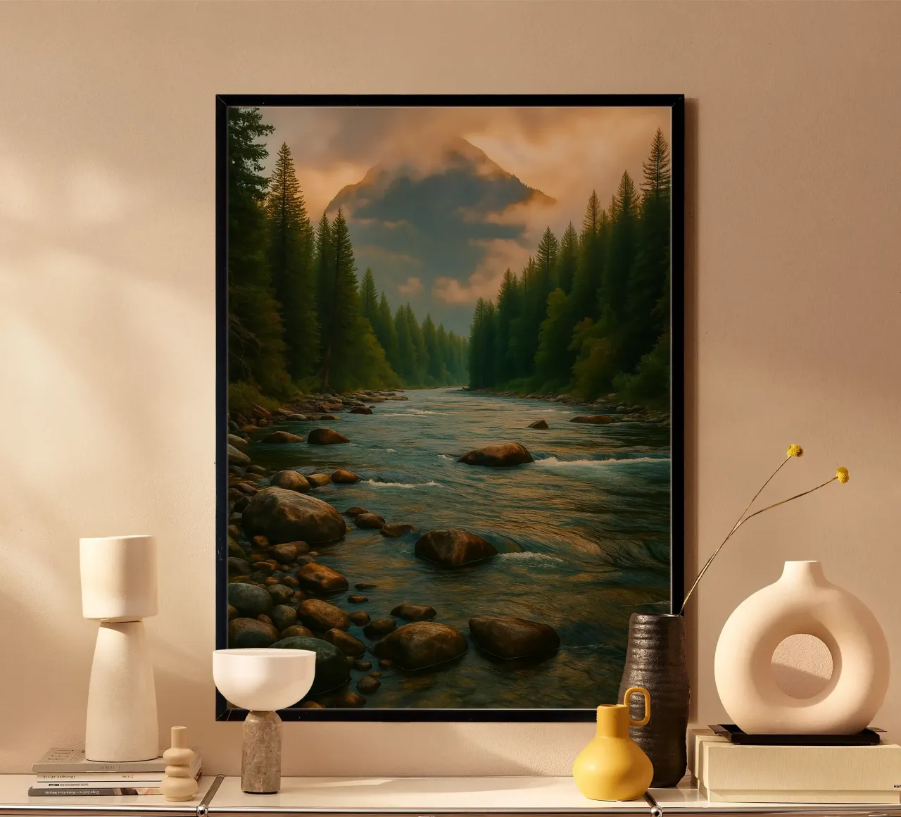 vista fiume panorama natura poster da chinerei