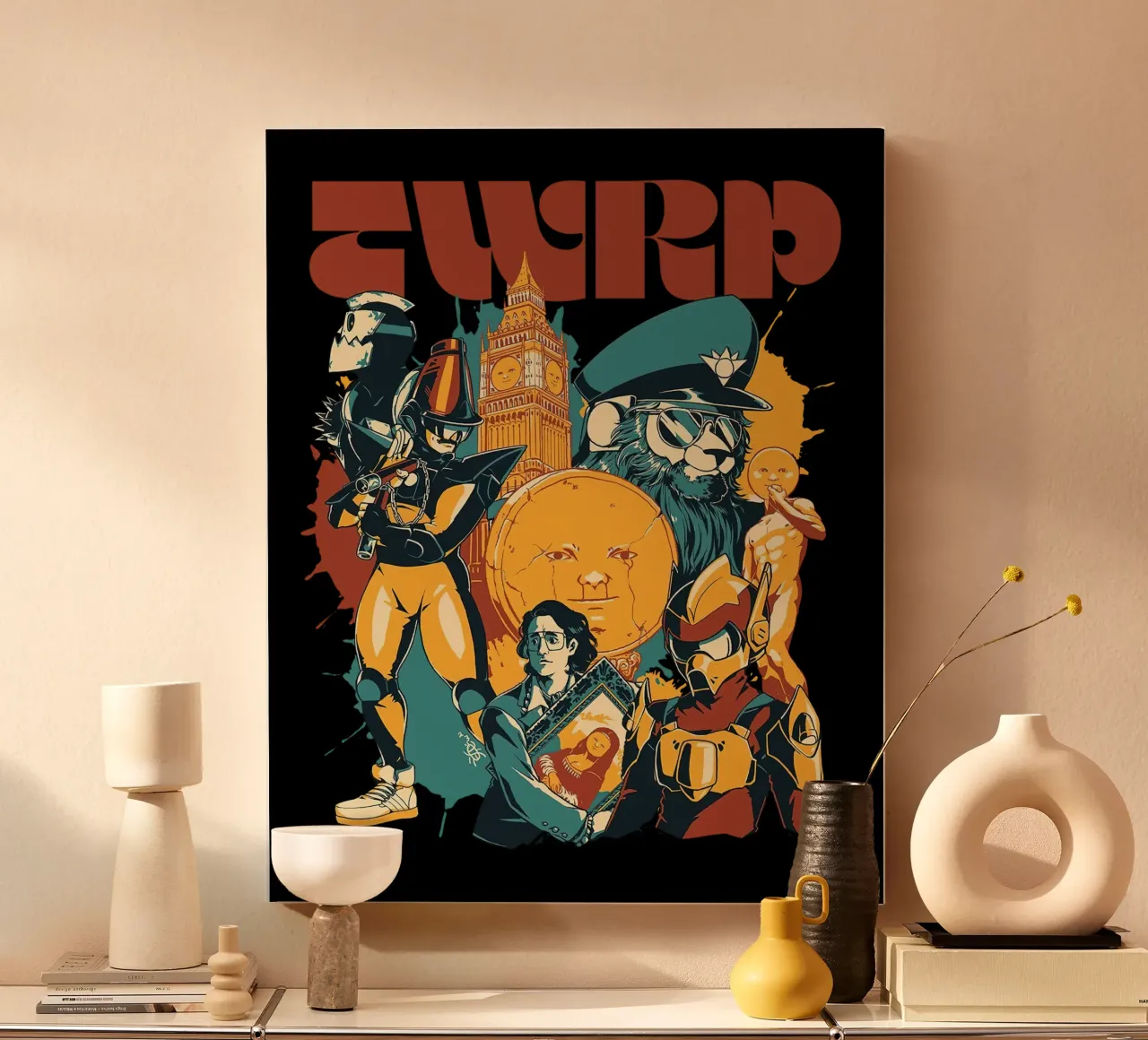 tour della band twrp tela con Cornice a cassetta da andrea boceli