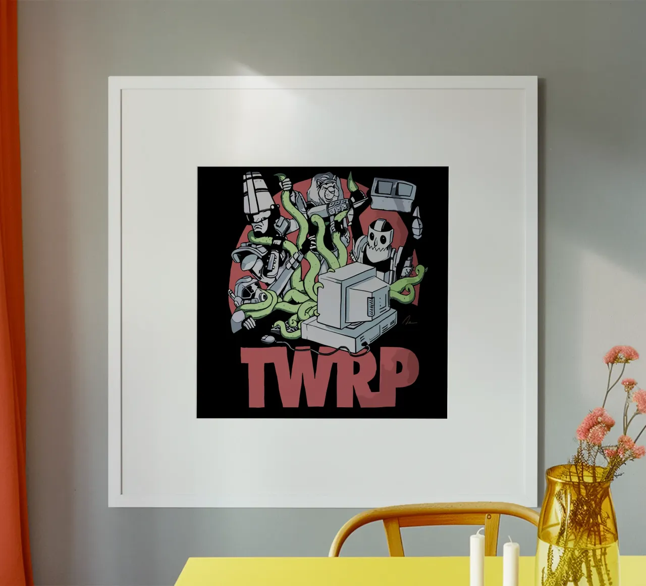 TWRP Y2Kbug poster con telaio in plastica da andrea boceli