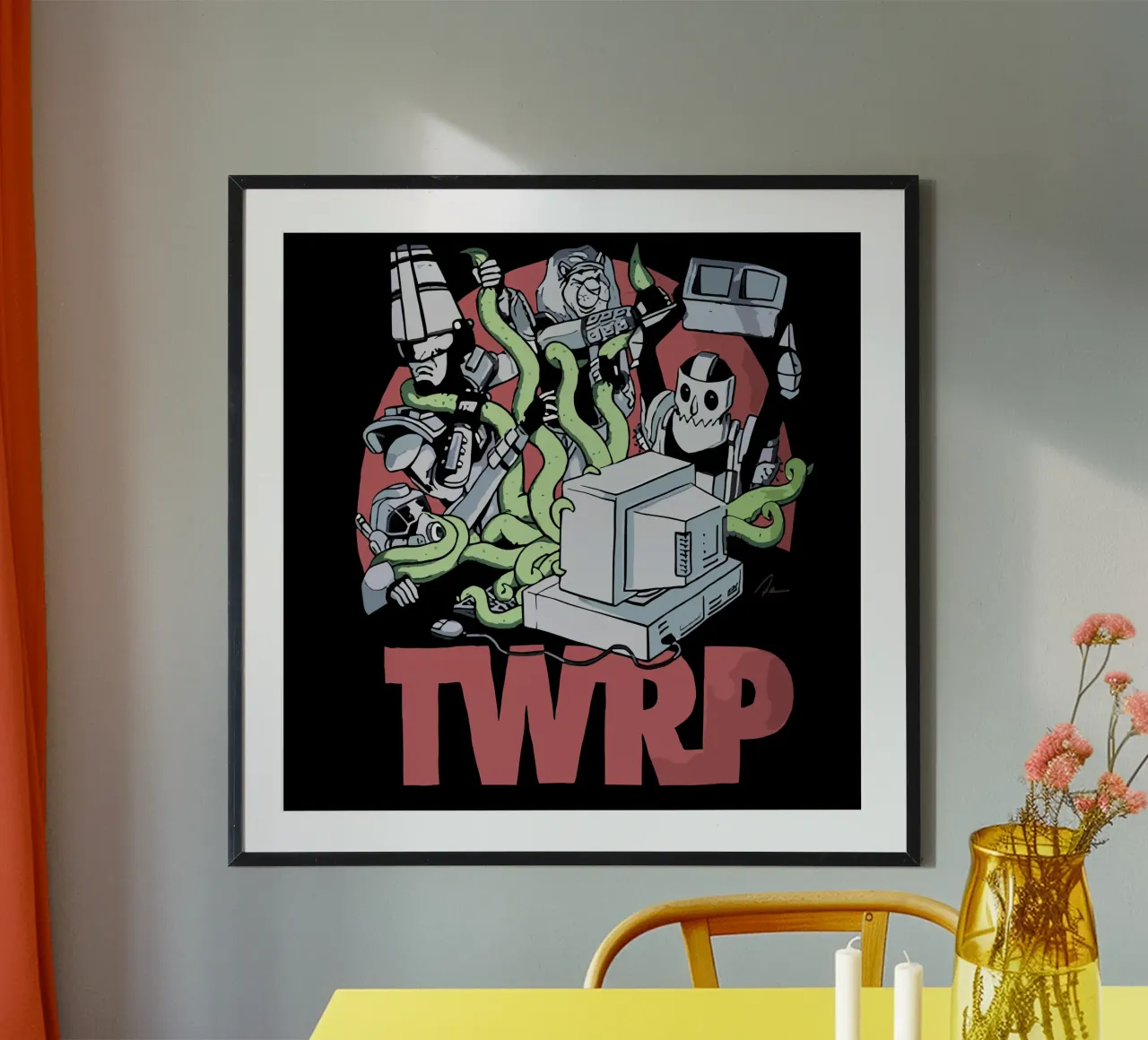 TWRP Y2Kbug poster con telaio in plastica da andrea boceli