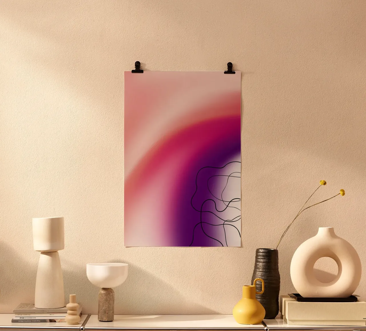 Slowly poster con telaio in alluminio da AESTHETIC VIBES by Isabel
