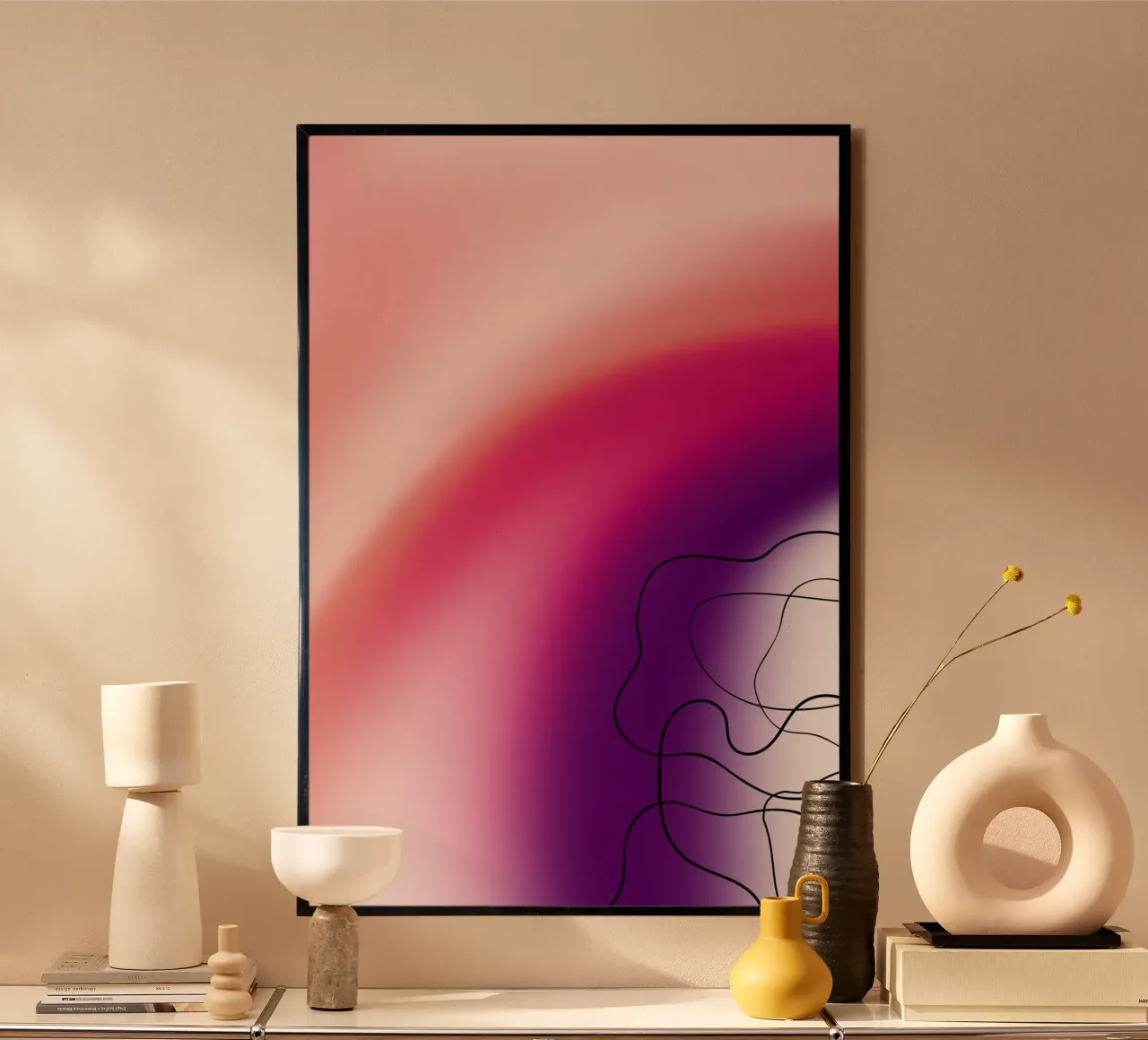 Slowly poster con telaio in alluminio da AESTHETIC VIBES by Isabel