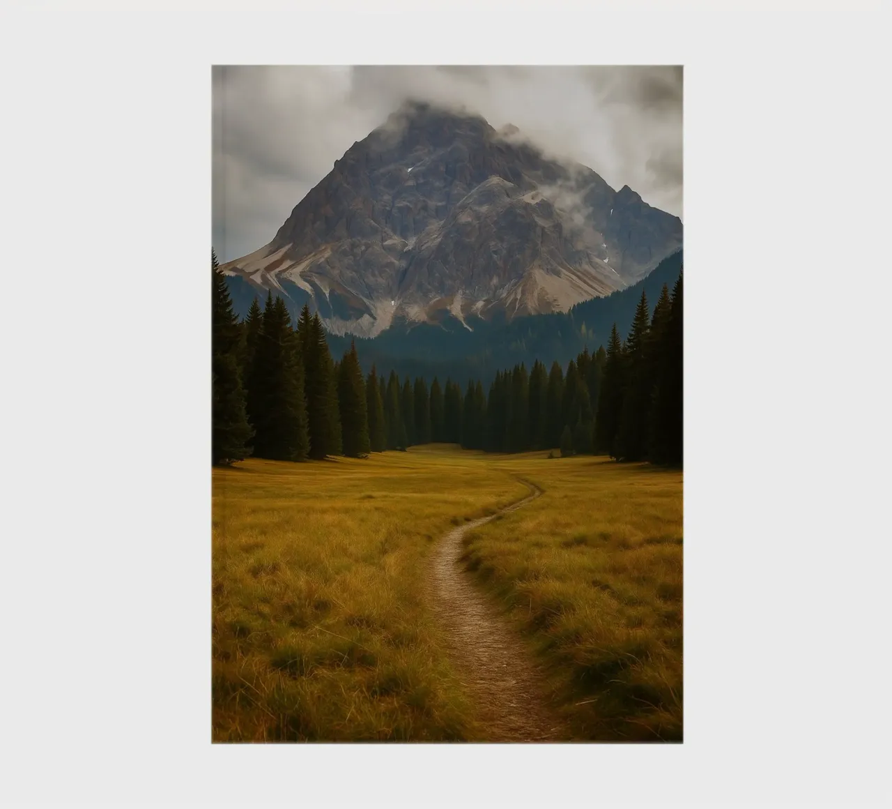 path through the meadow to the mountain nature panorama notebook by chinerei