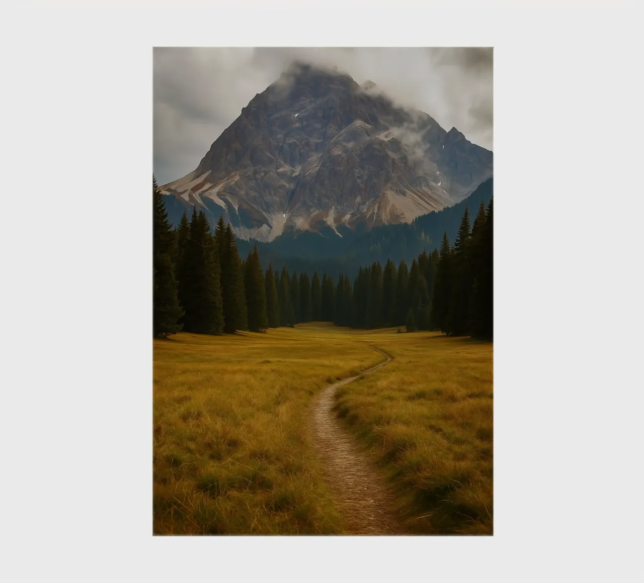 path through the meadow to the mountain nature panorama notebook by chinerei