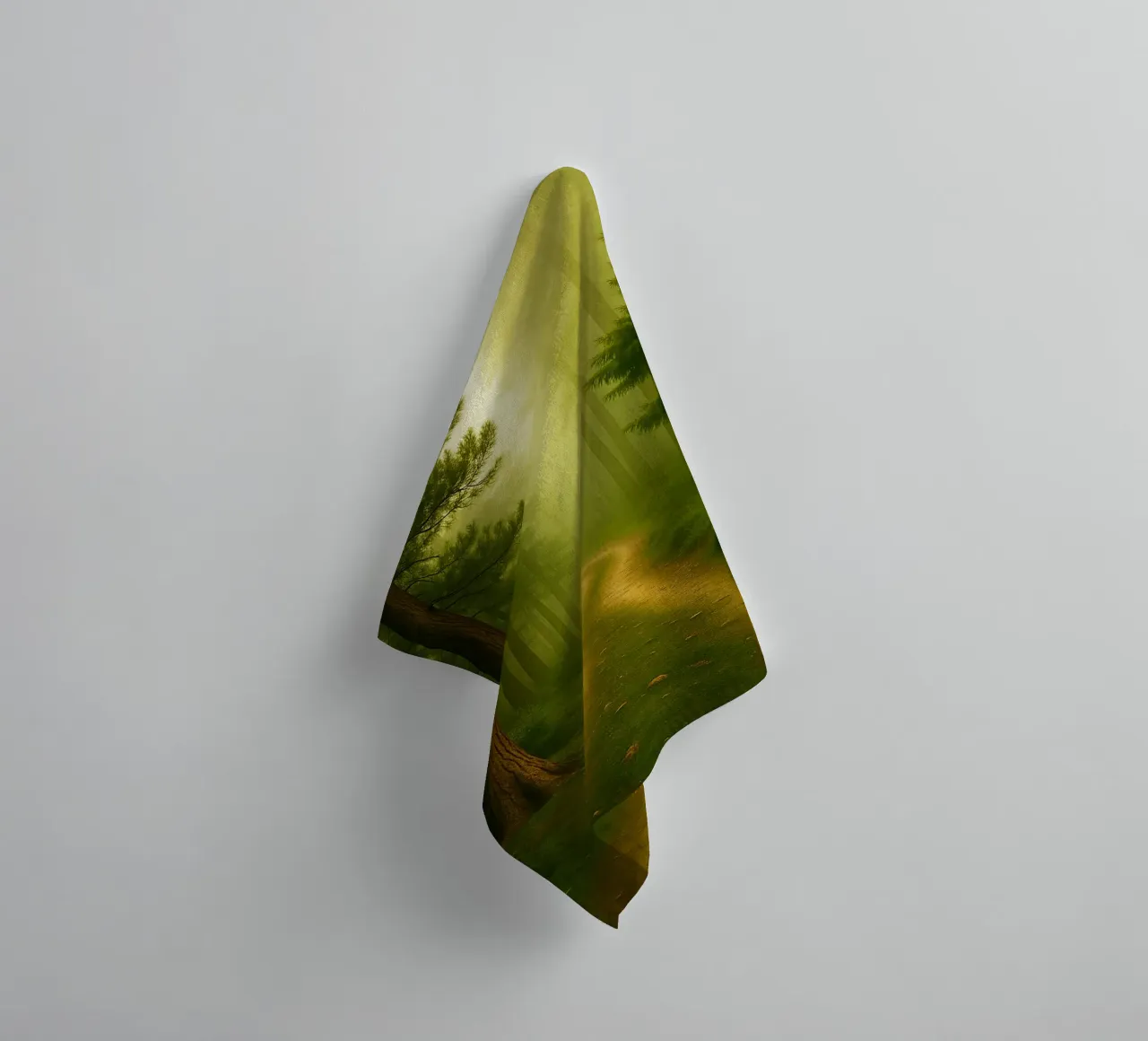 path in the middle of the forest nature panorama towel by chinerei
