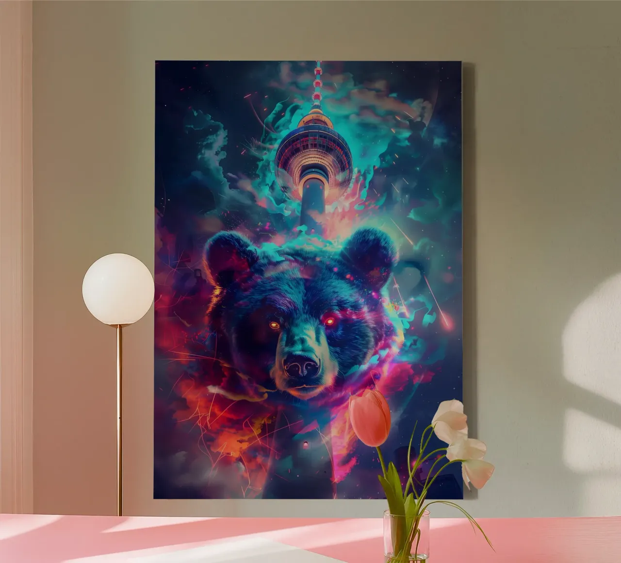 Orso di Berlino arte mistica e fantasy tela con Cornice a cassetta da WILD ART