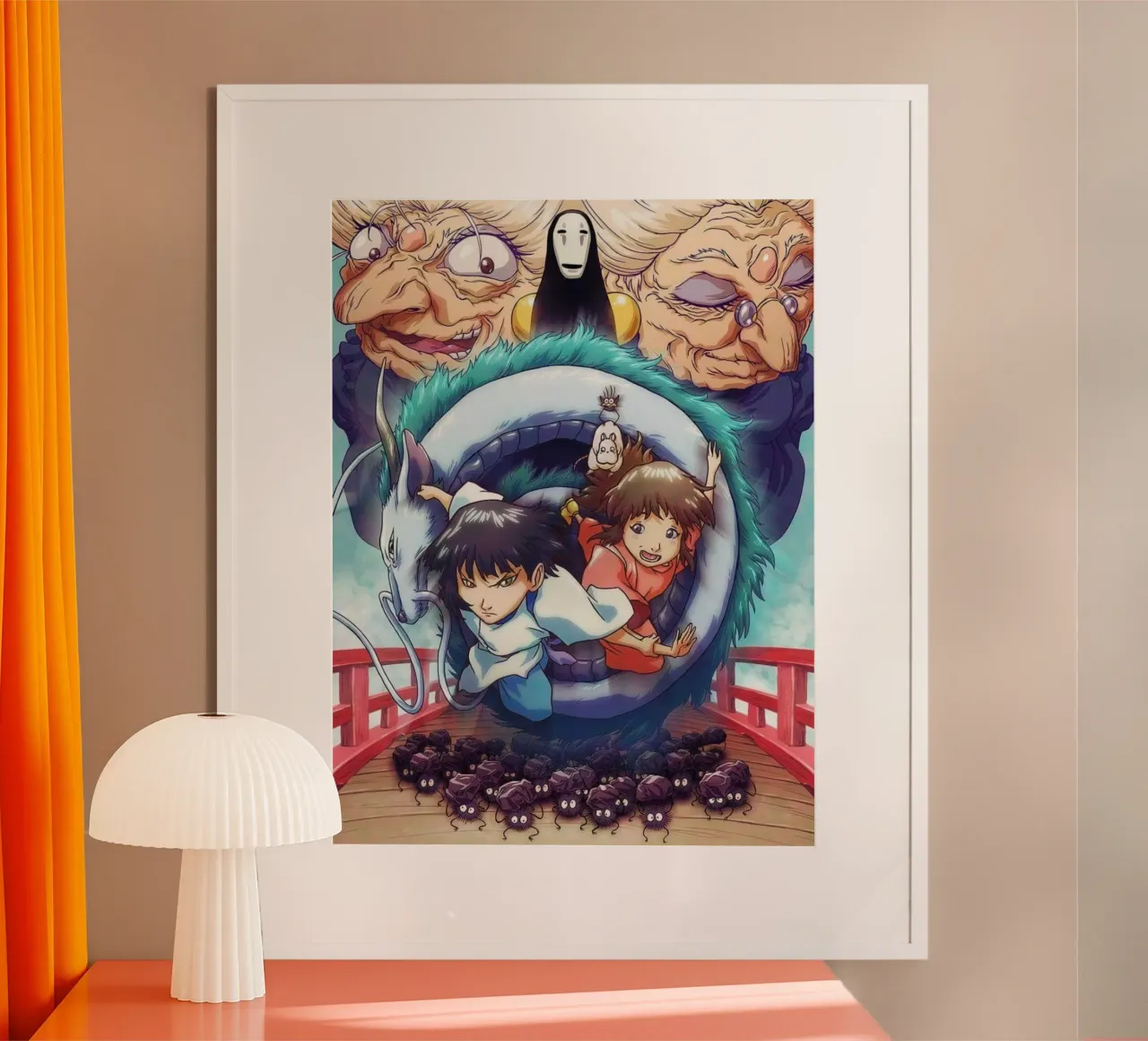 Yubaba Spirited Away Classico poster con telaio in legno da skurtow