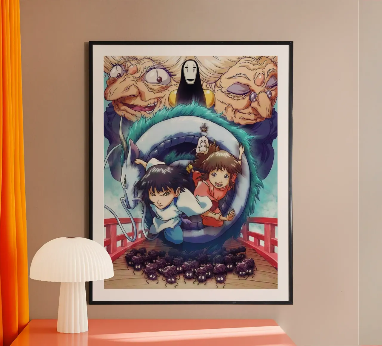 Yubaba Spirited Away Classico poster con telaio in legno da skurtow