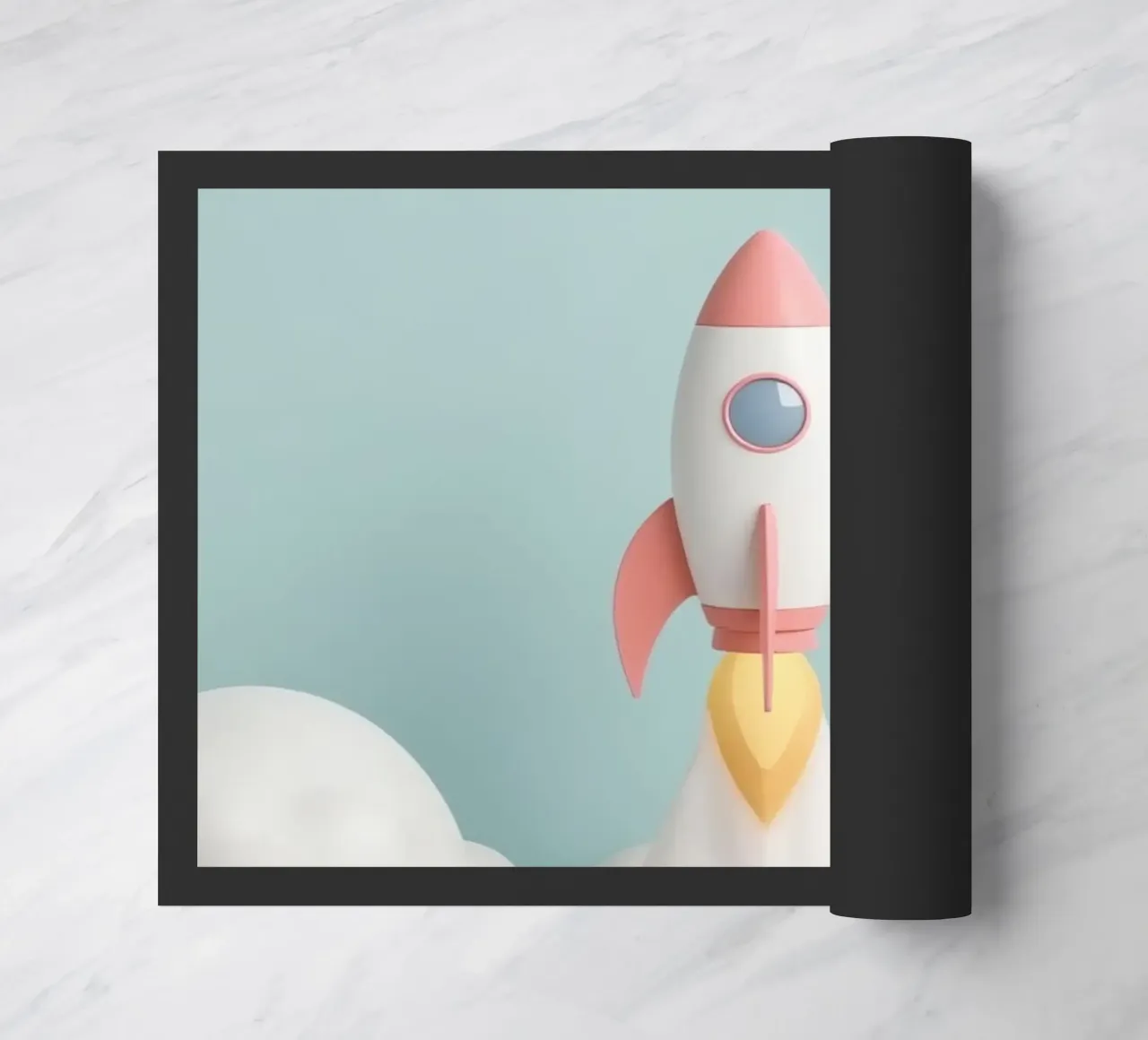 Lancio di un razzo attraverso le nuvole bianche zerbino da DesignDoodle