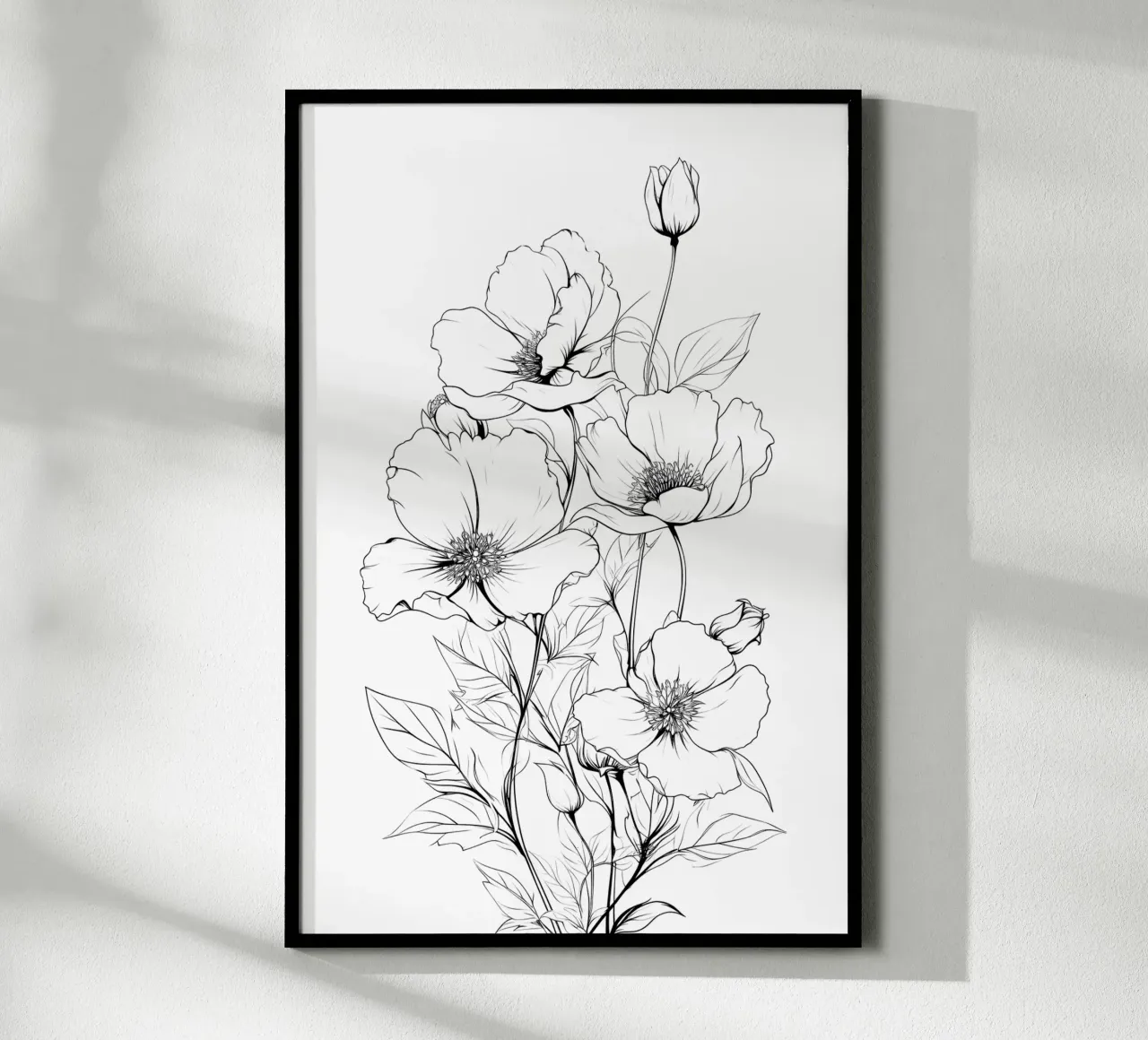 Fiori disegnati a mano in nero carta hahnemühle da Katja Stehle Design