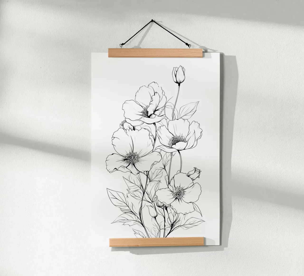 Fiori disegnati a mano in nero carta hahnemühle da Katja Stehle Design