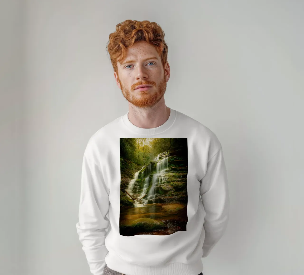 panorama naturale di una piccola cascata felpa da chinerei