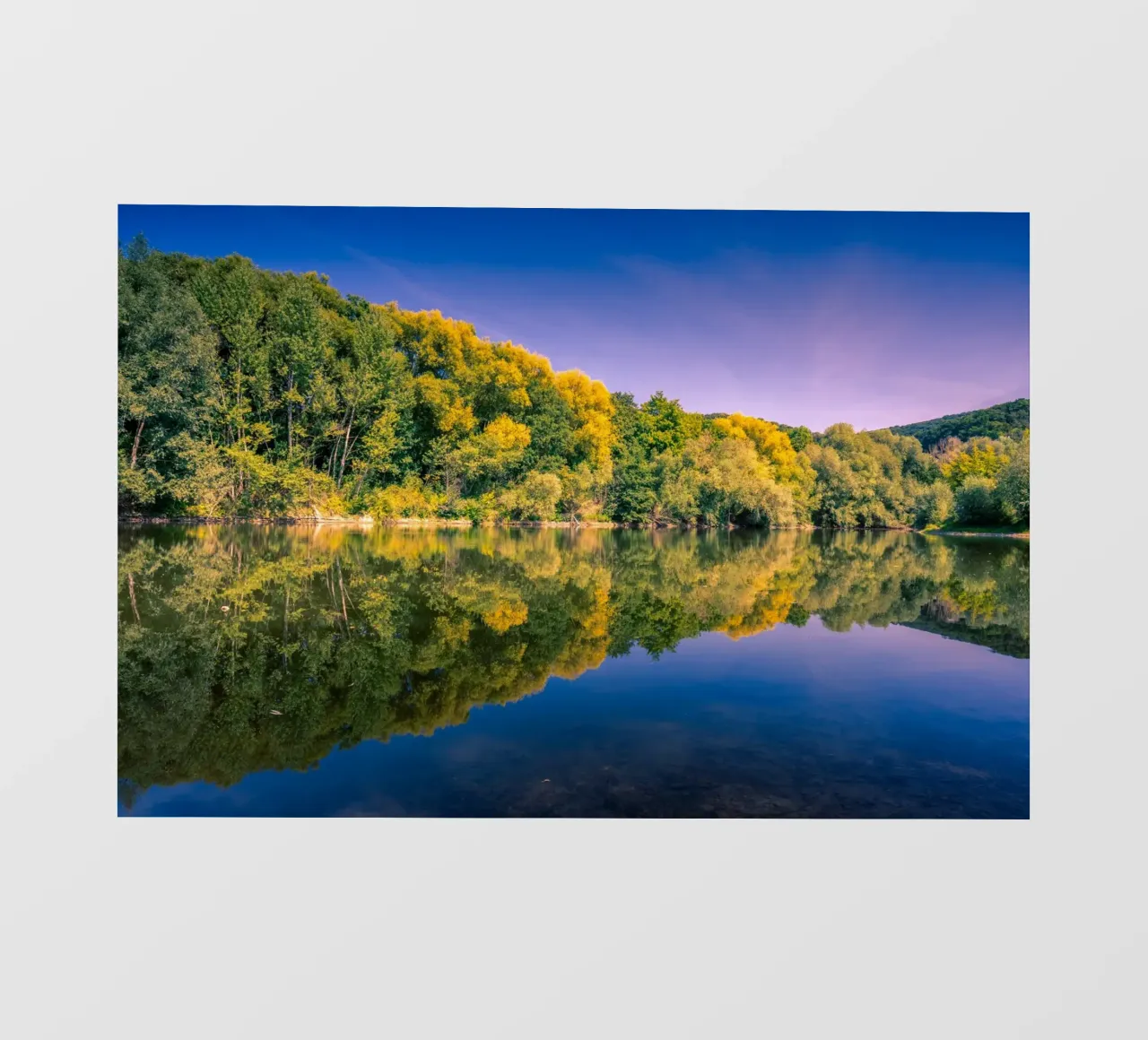 Riflesso di alberi in un piccolo stagno telo in pvc da Marcus Beckert | Fotografie