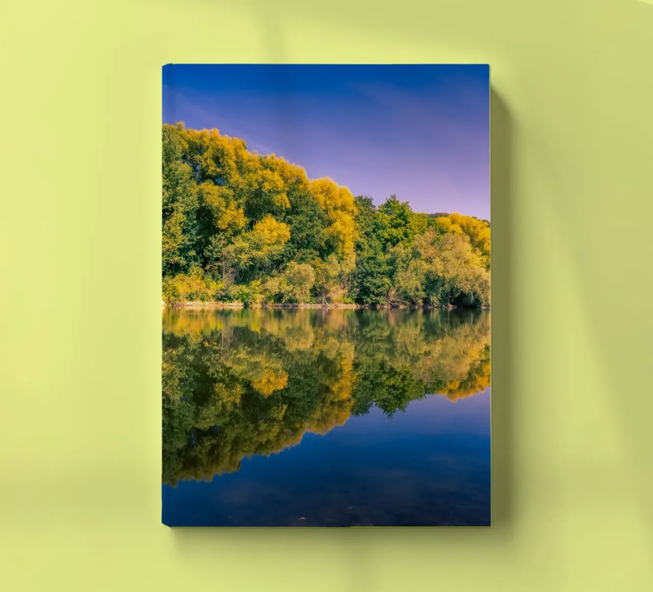 Reflection of trees in a small pond notebook by Marcus Beckert | Fotografie