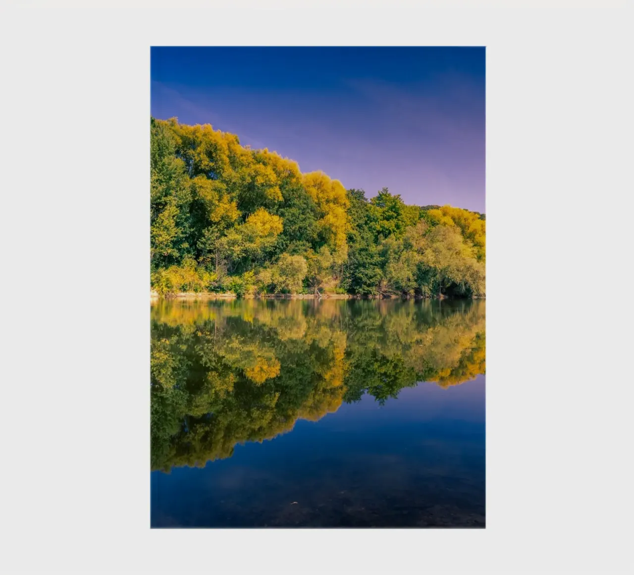 Reflection of trees in a small pond notebook by Marcus Beckert | Fotografie