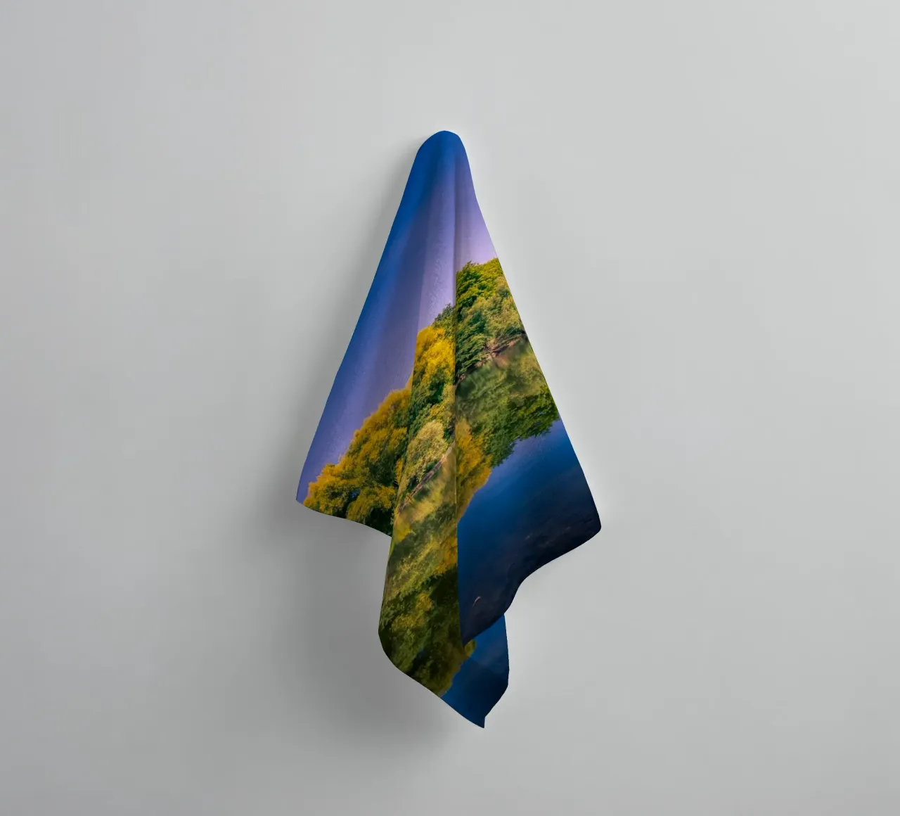 Reflection of trees in a small pond towel by Marcus Beckert | Fotografie