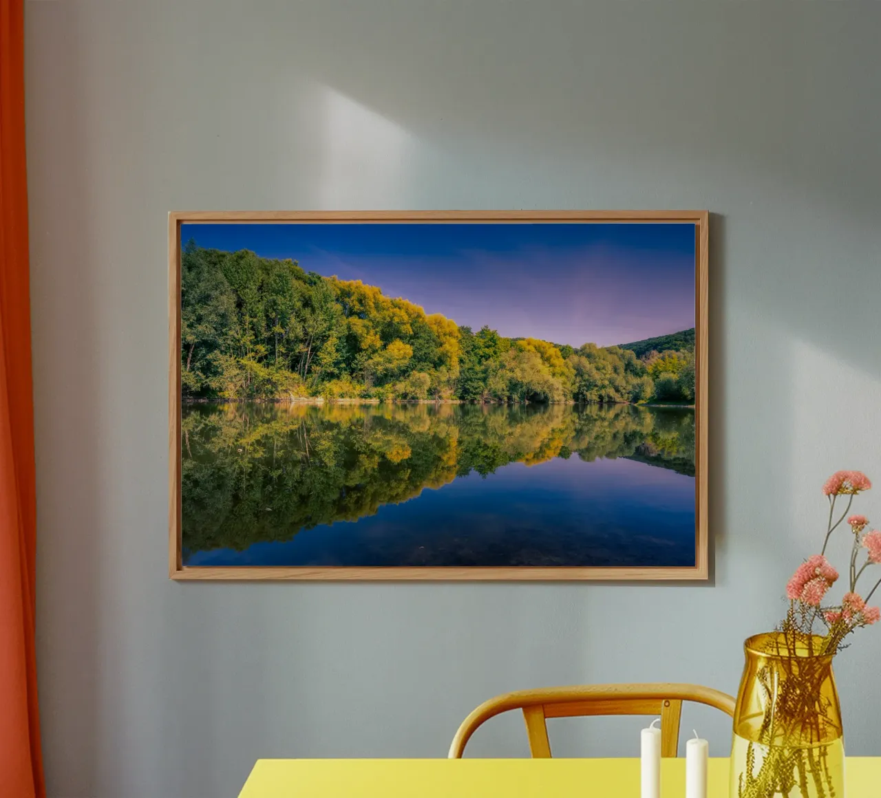 Riflesso di alberi in un piccolo stagno alluminio dibond da Marcus Beckert | Fotografie