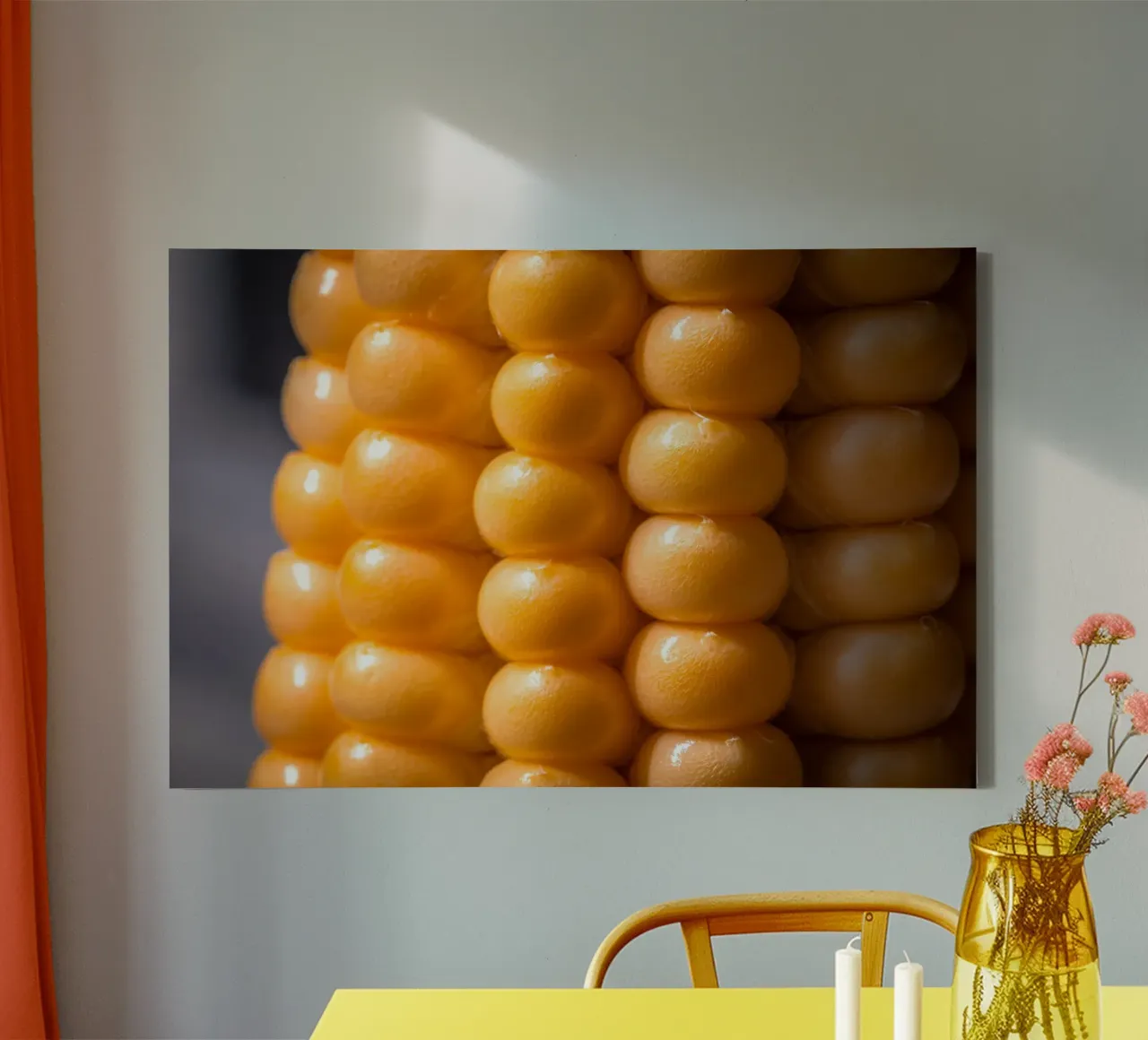 Close-up of a corn cob canvas with Floater frame by Marcus Beckert | Fotografie