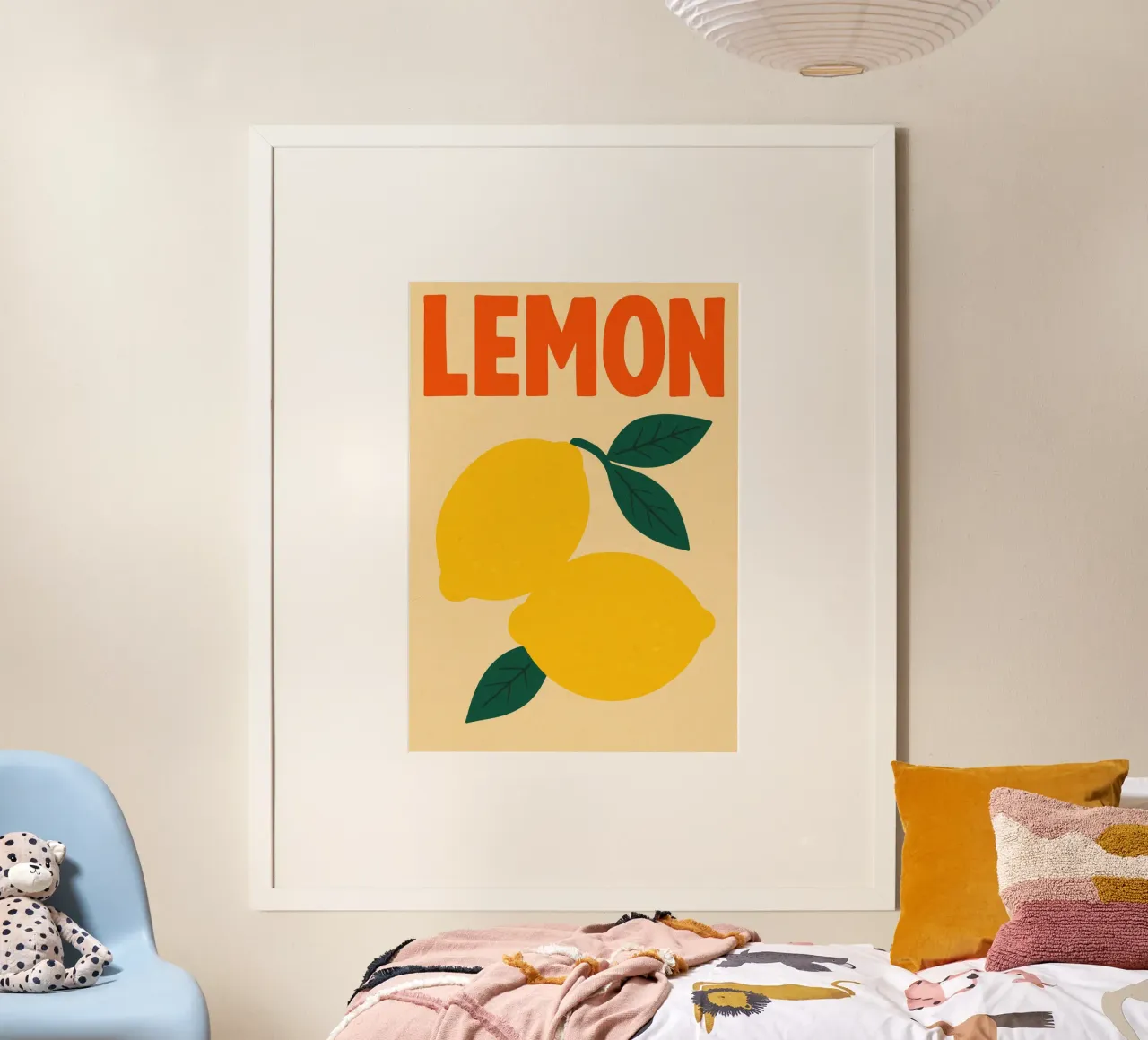 Agrumi Pop poster con telaio in alluminio da PurePeachStudio