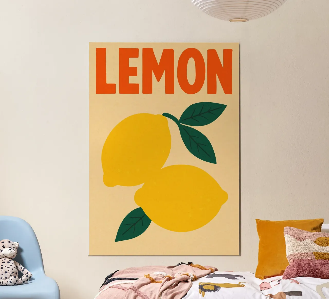 Agrumi Pop poster con telaio in alluminio da PurePeachStudio