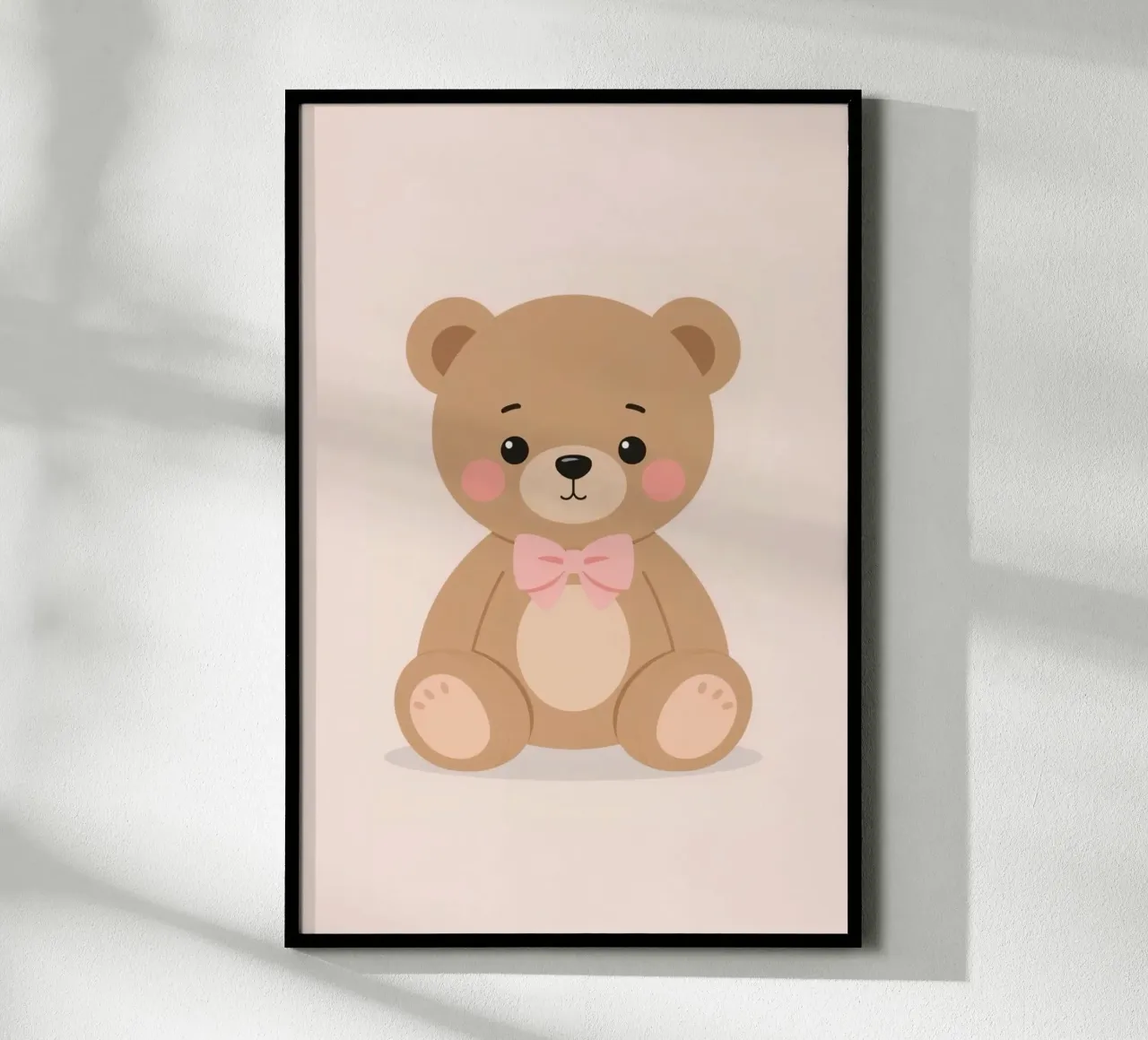 Orsetto carino con fiocco rosa poster da DesignDoodle