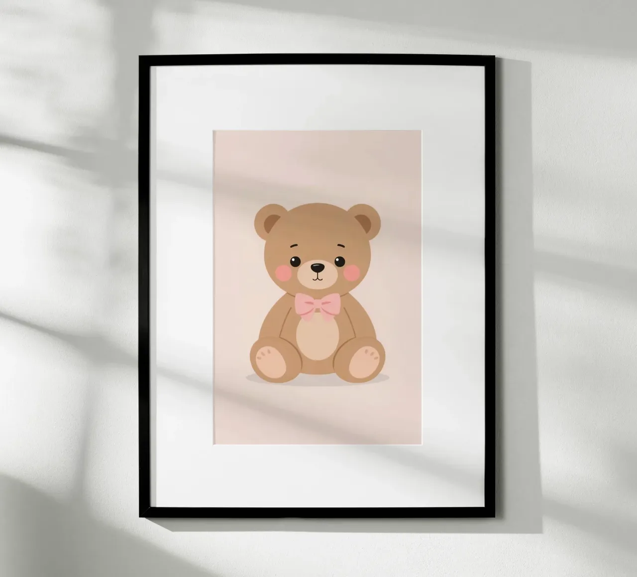 Orsetto carino con fiocco rosa poster da DesignDoodle
