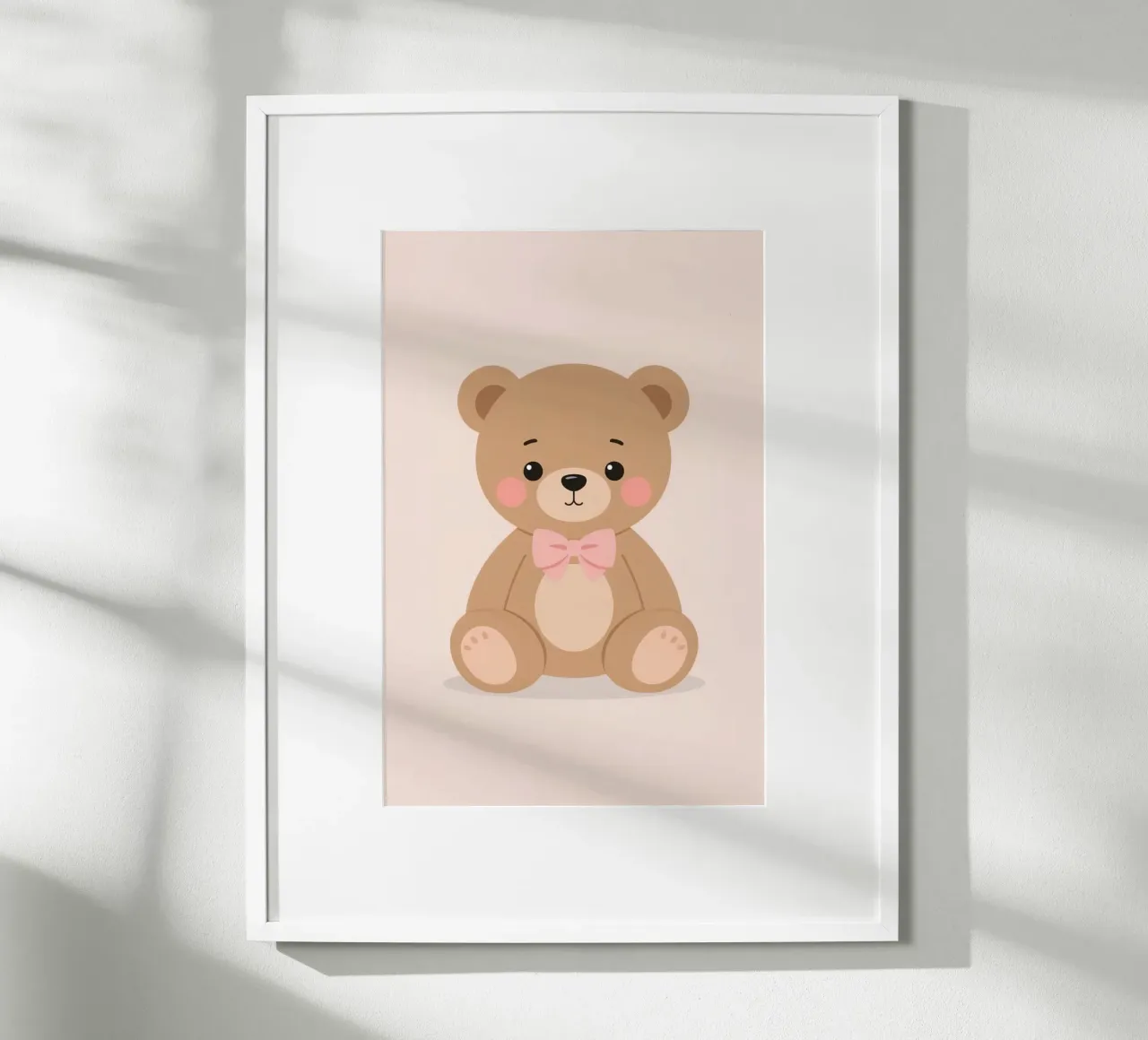 Orsetto carino con fiocco rosa poster da DesignDoodle