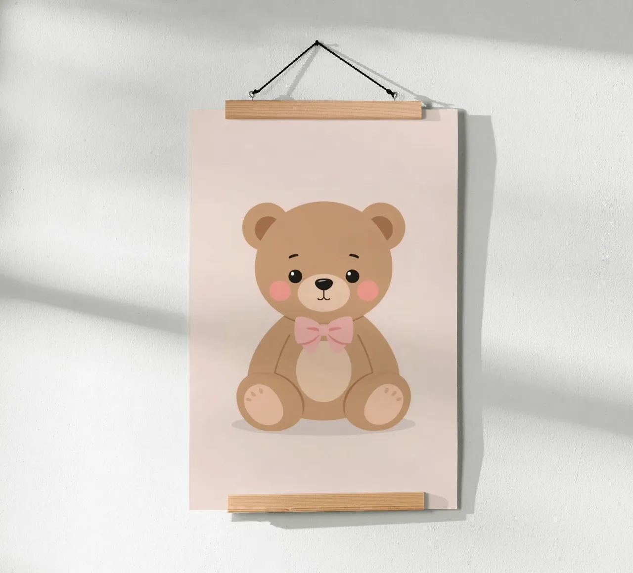 Orsetto carino con fiocco rosa poster da DesignDoodle