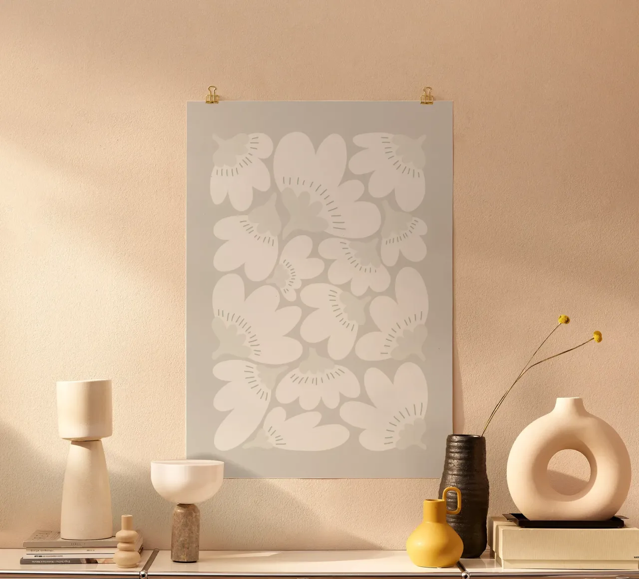 Petali che sussurrano poster con telaio in alluminio da PurePeachStudio