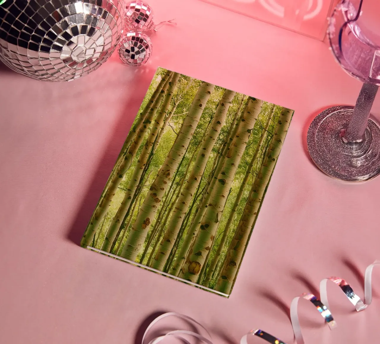 tree trunks lined up nature panorama notebook by chinerei