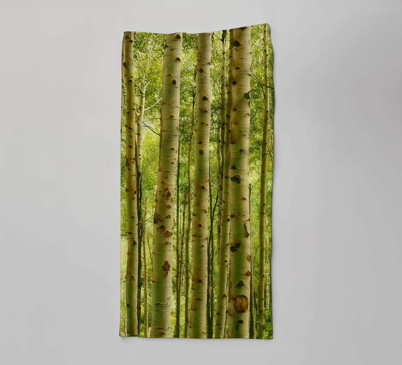 tree trunks lined up nature panorama towel by chinerei