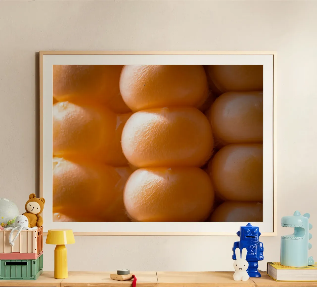 Corn on the cob as a macro photo poster with wooden frame by Marcus Beckert | Fotografie