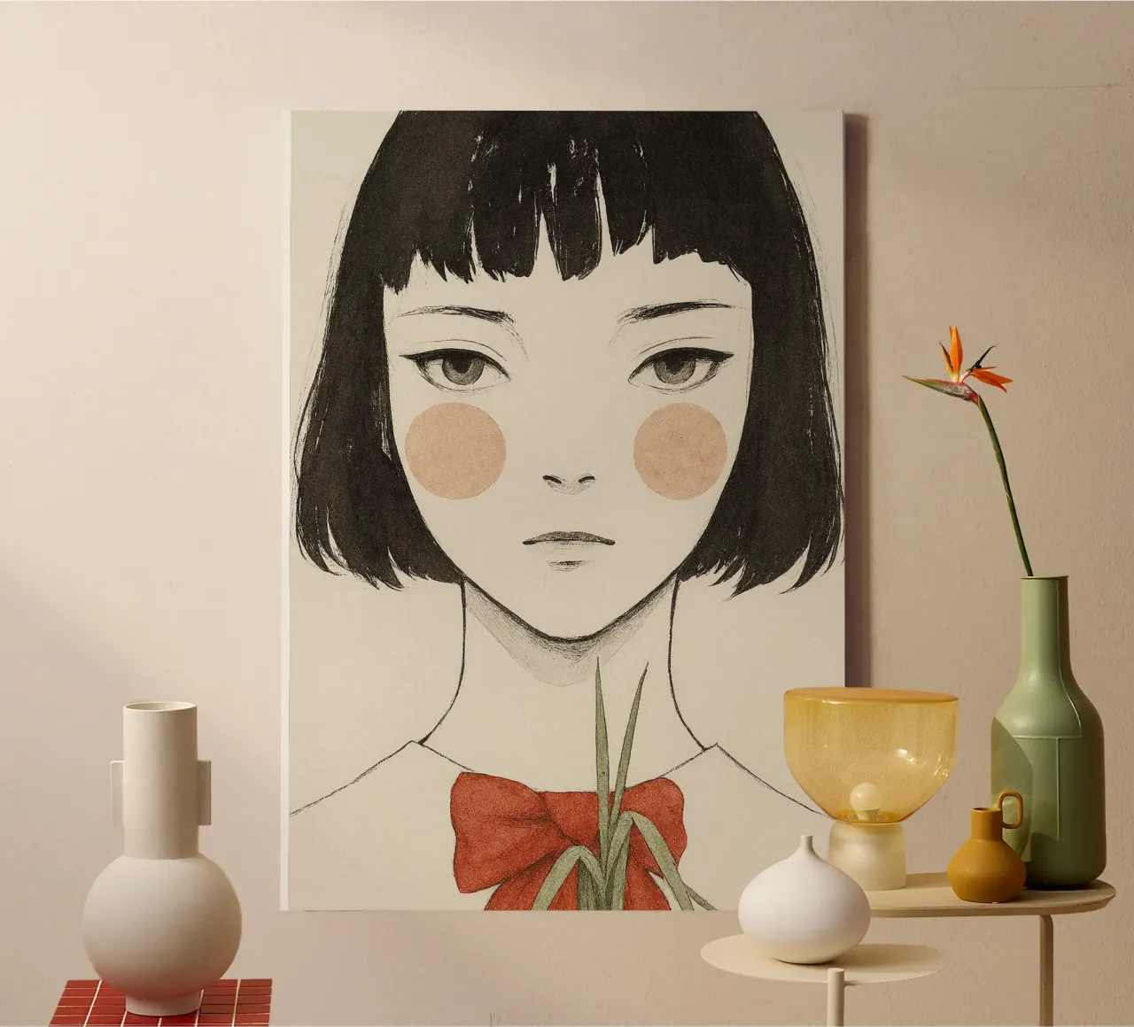 Silent Bloom canvas with Floater frame by PurePeachStudio