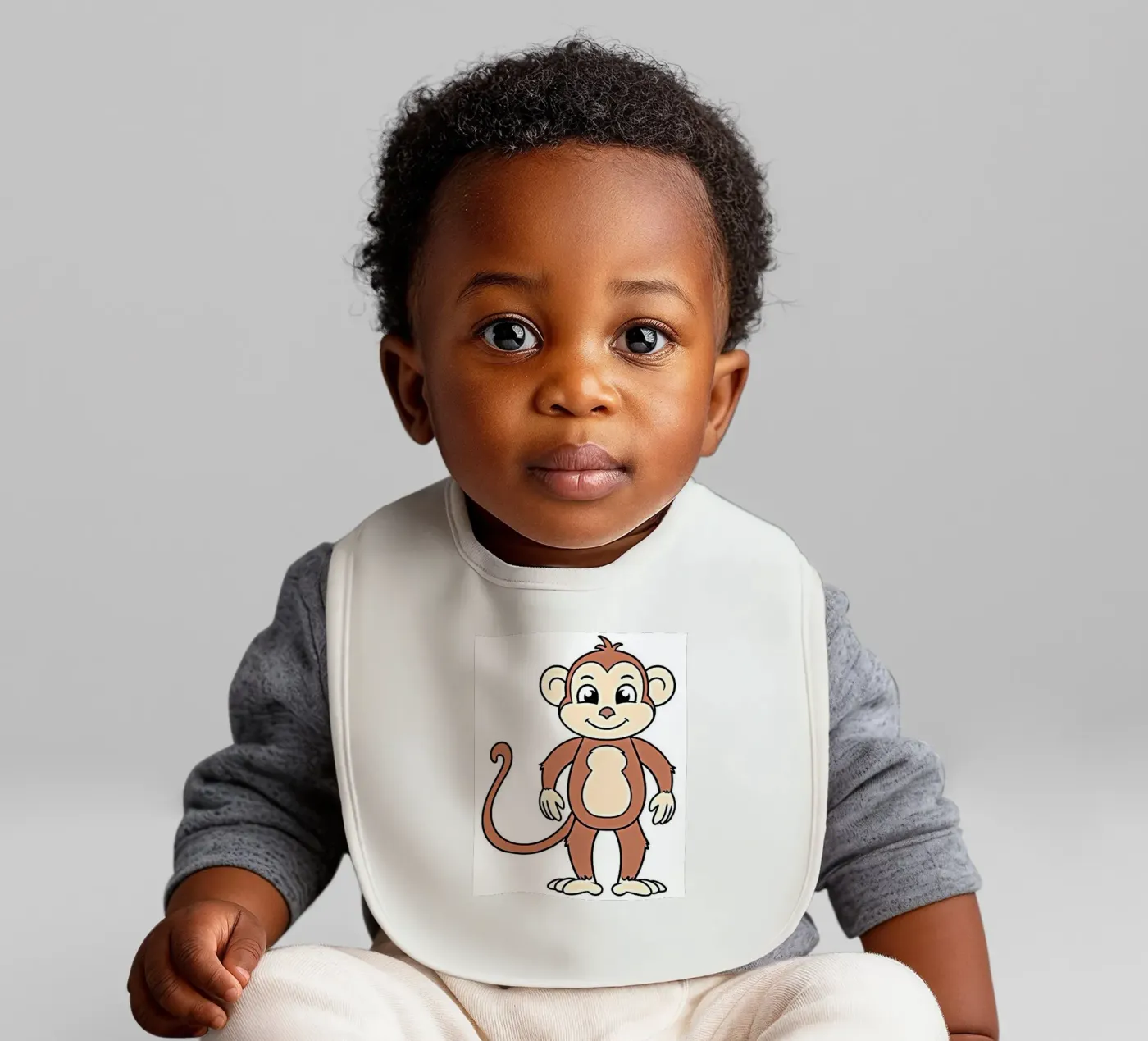 Mischievous monkey baby bib by Nature's Palette