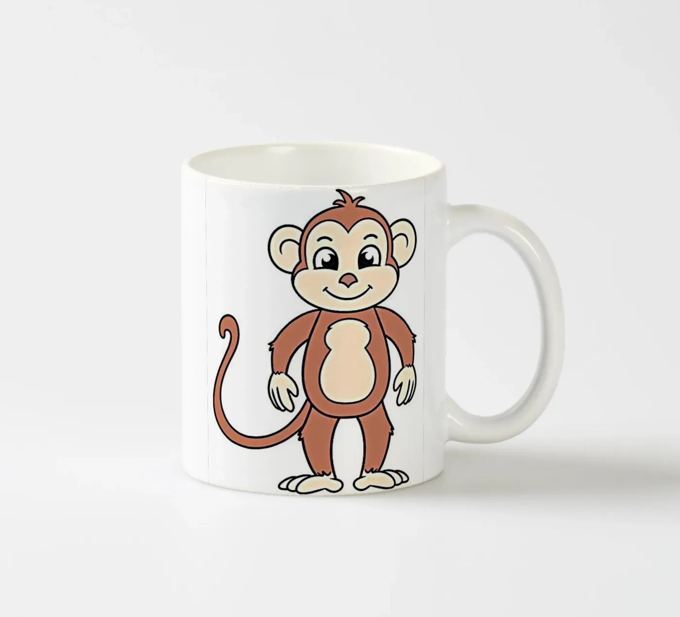 Mischievous monkey ceramic mug by Nature's Palette