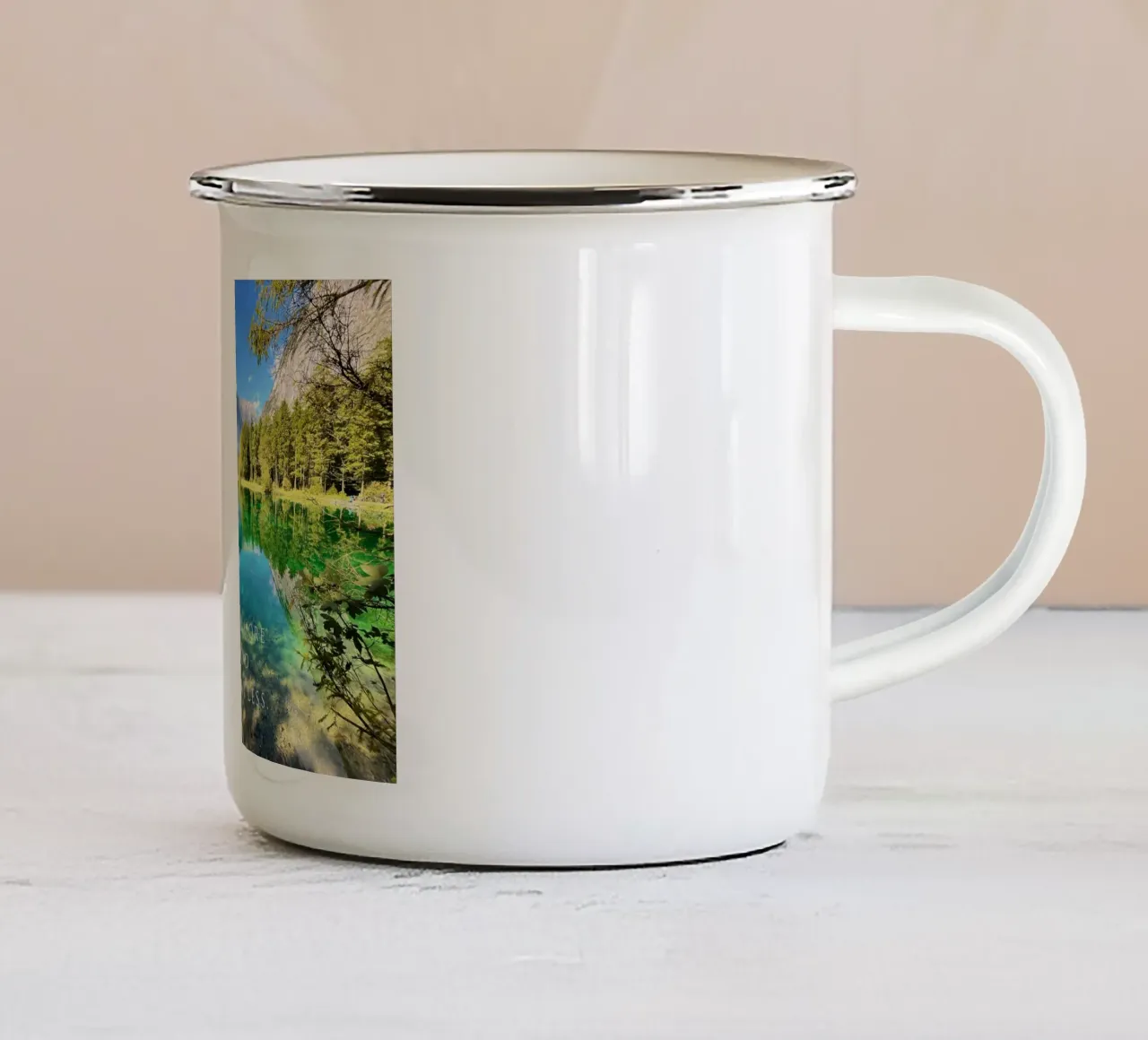 Walk more and worry less. ( Bluntautal Austria ) tazza in smalto da Happy 😃 Art 🎨 by Christine Schnoell