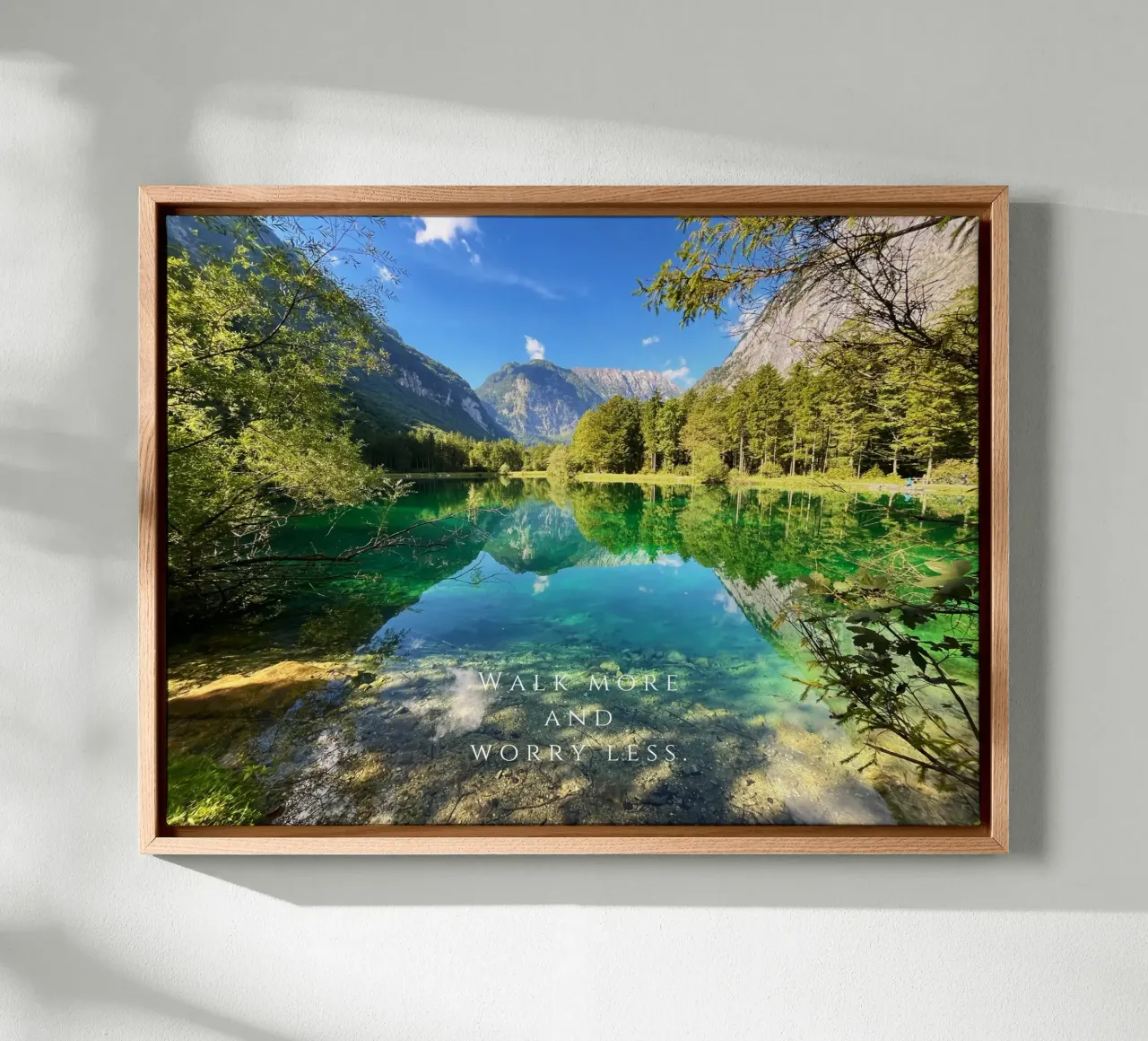 Walk more and worry less. ( Bluntautal Austria ) tela con Cornice a cassetta da Happy 😃 Art 🎨 by Christine Schnoell