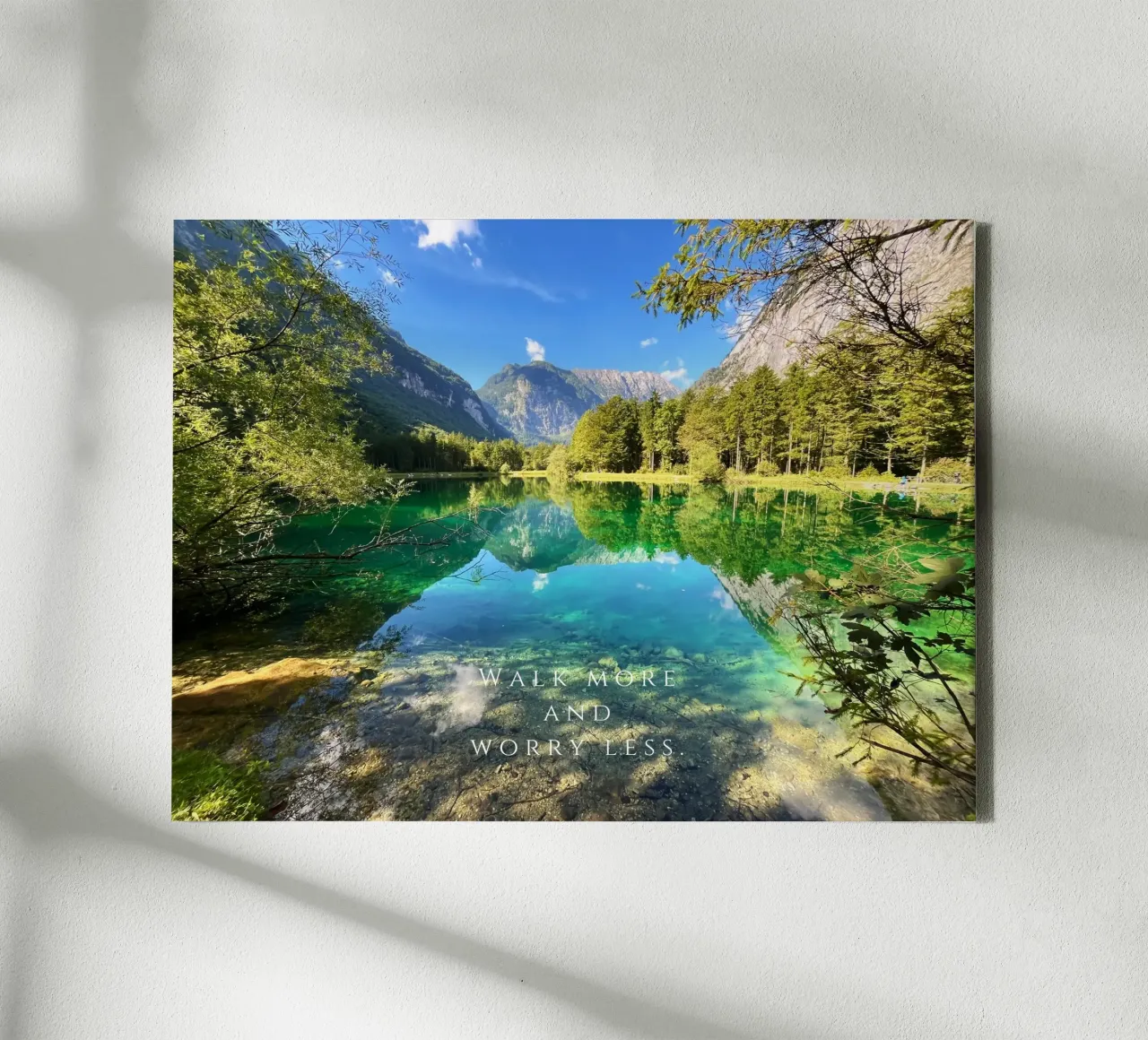 Walk more and worry less. ( Bluntautal Austria ) tela con Cornice a cassetta da Happy 😃 Art 🎨 by Christine Schnoell