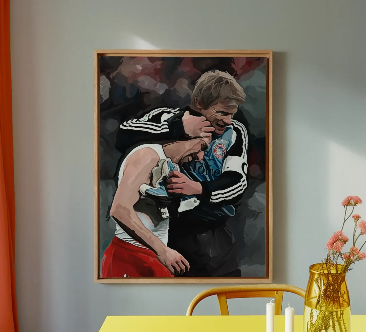 Frank Ribery And Oliver Kahn canvas with Floater frame by dark eagle