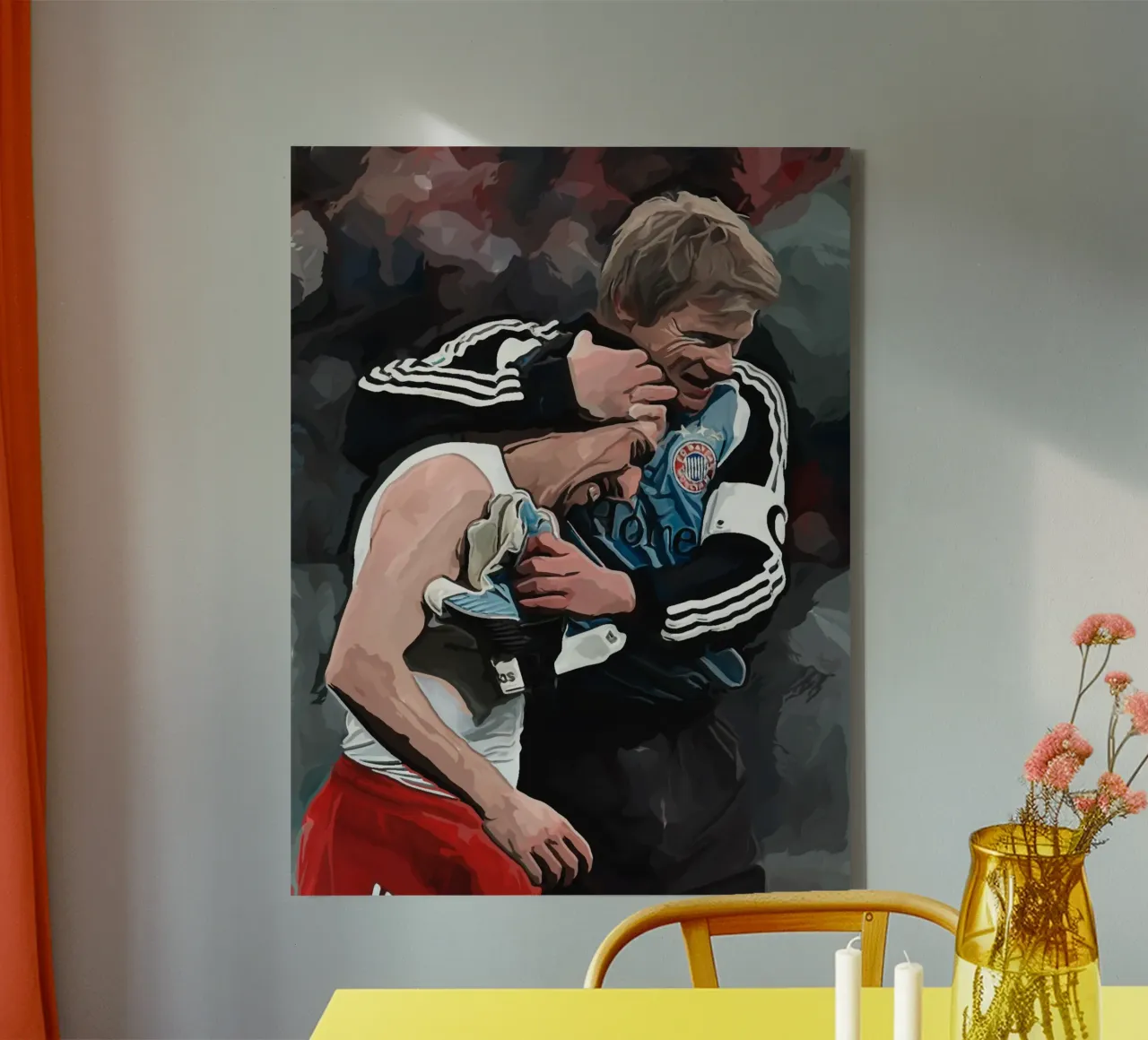 Frank Ribery And Oliver Kahn canvas with Floater frame by dark eagle